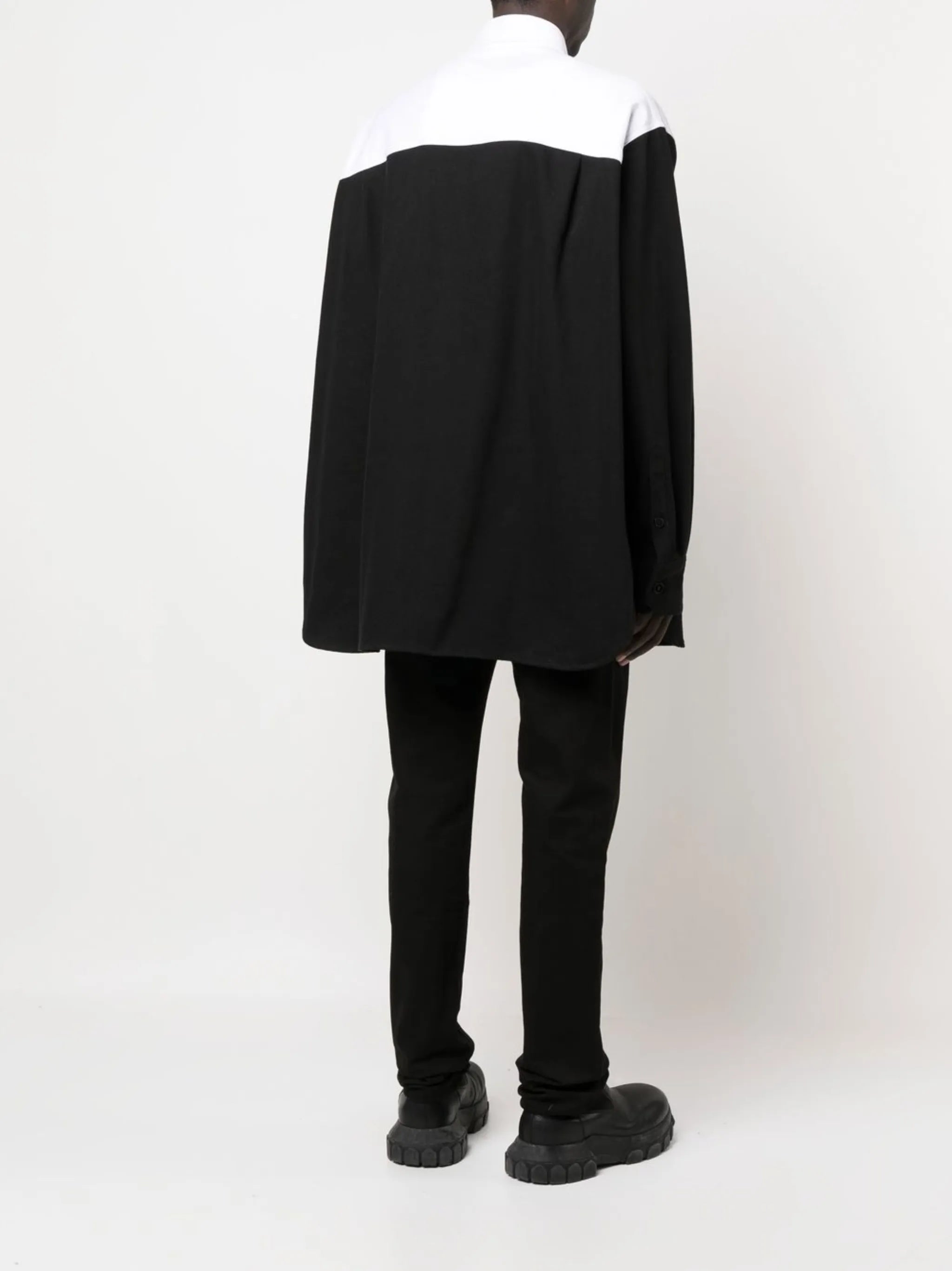 logo-patch panelled shirt