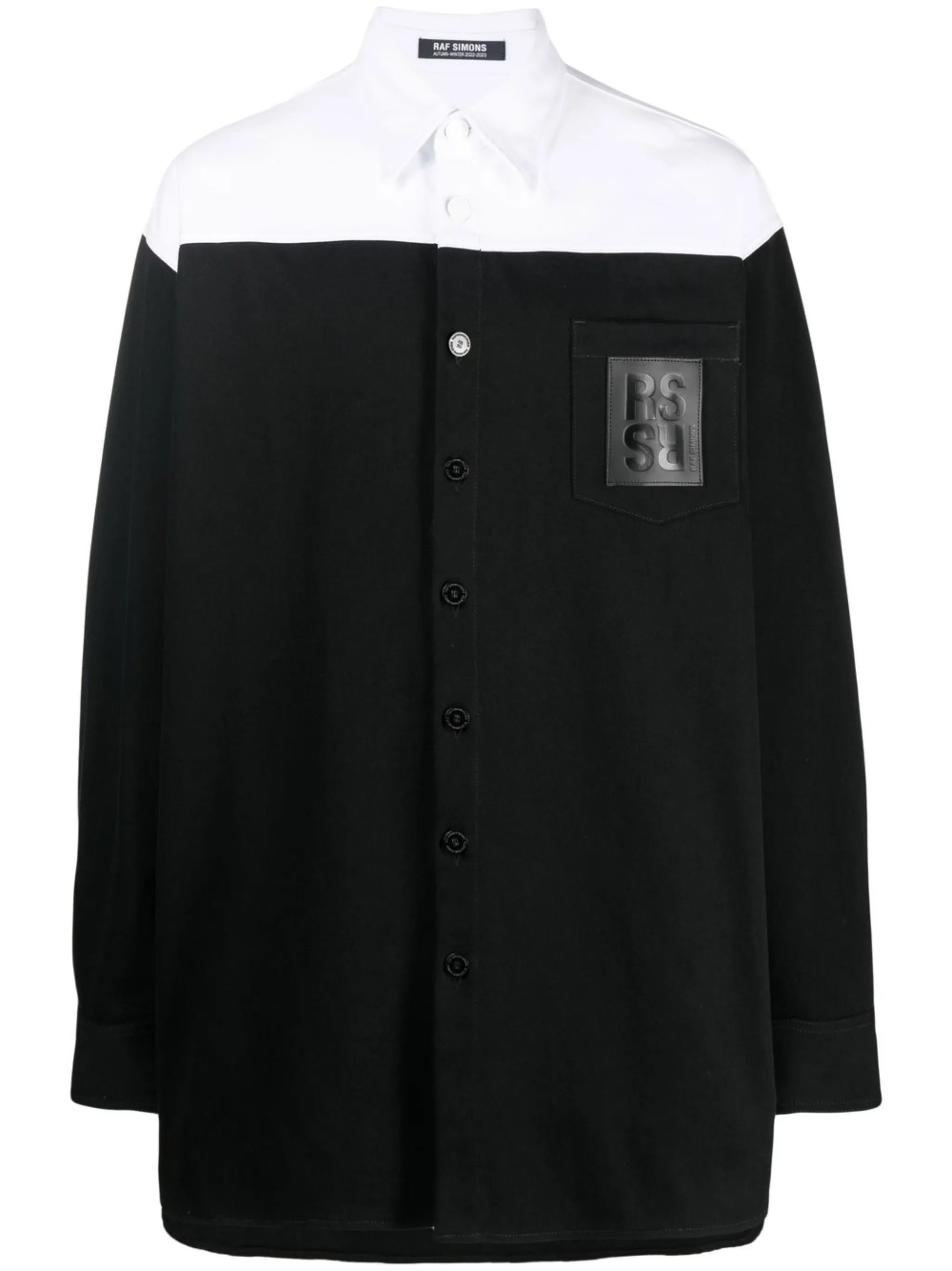 logo-patch panelled shirt