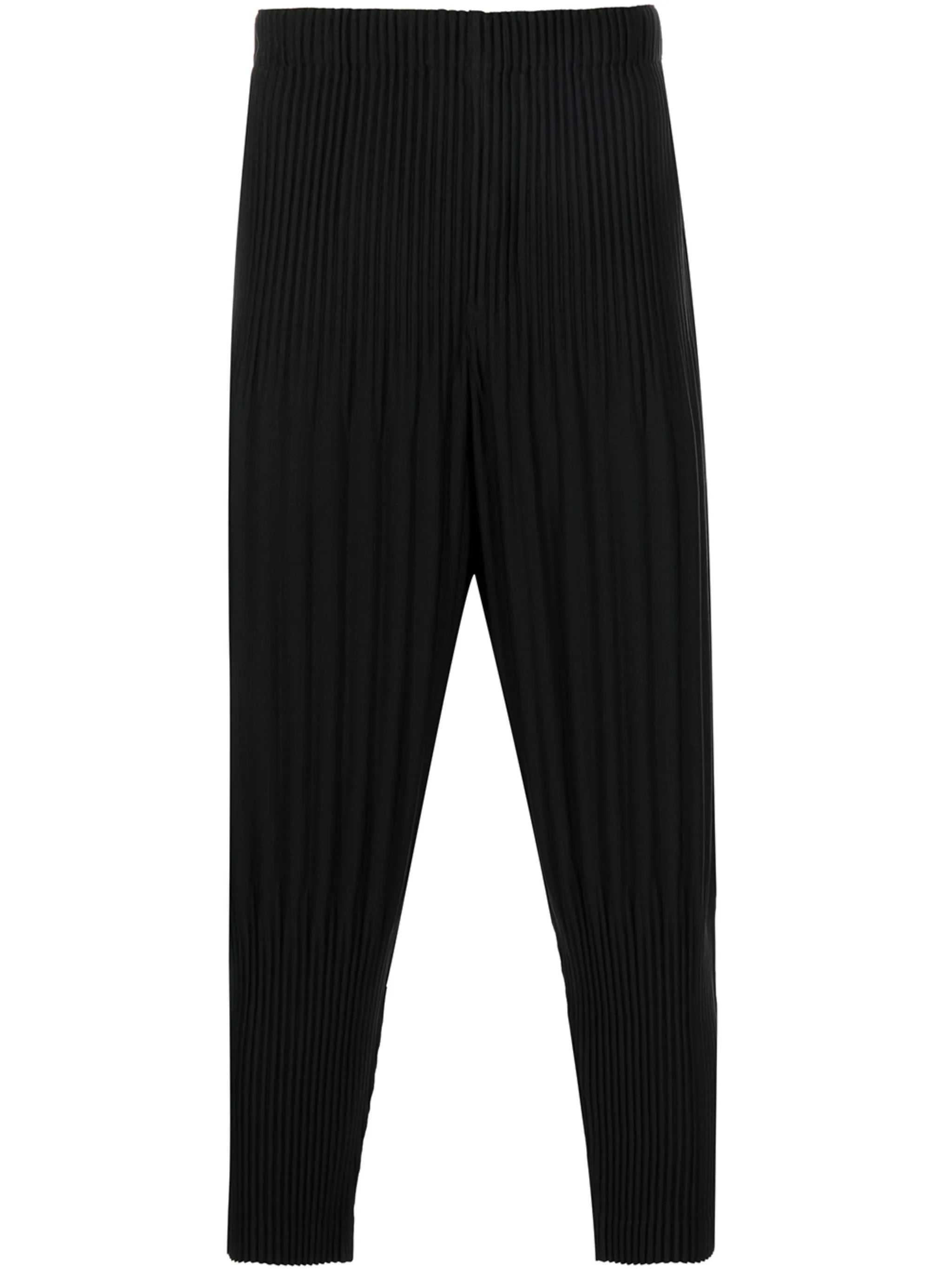 tapered-leg pleated trousers
