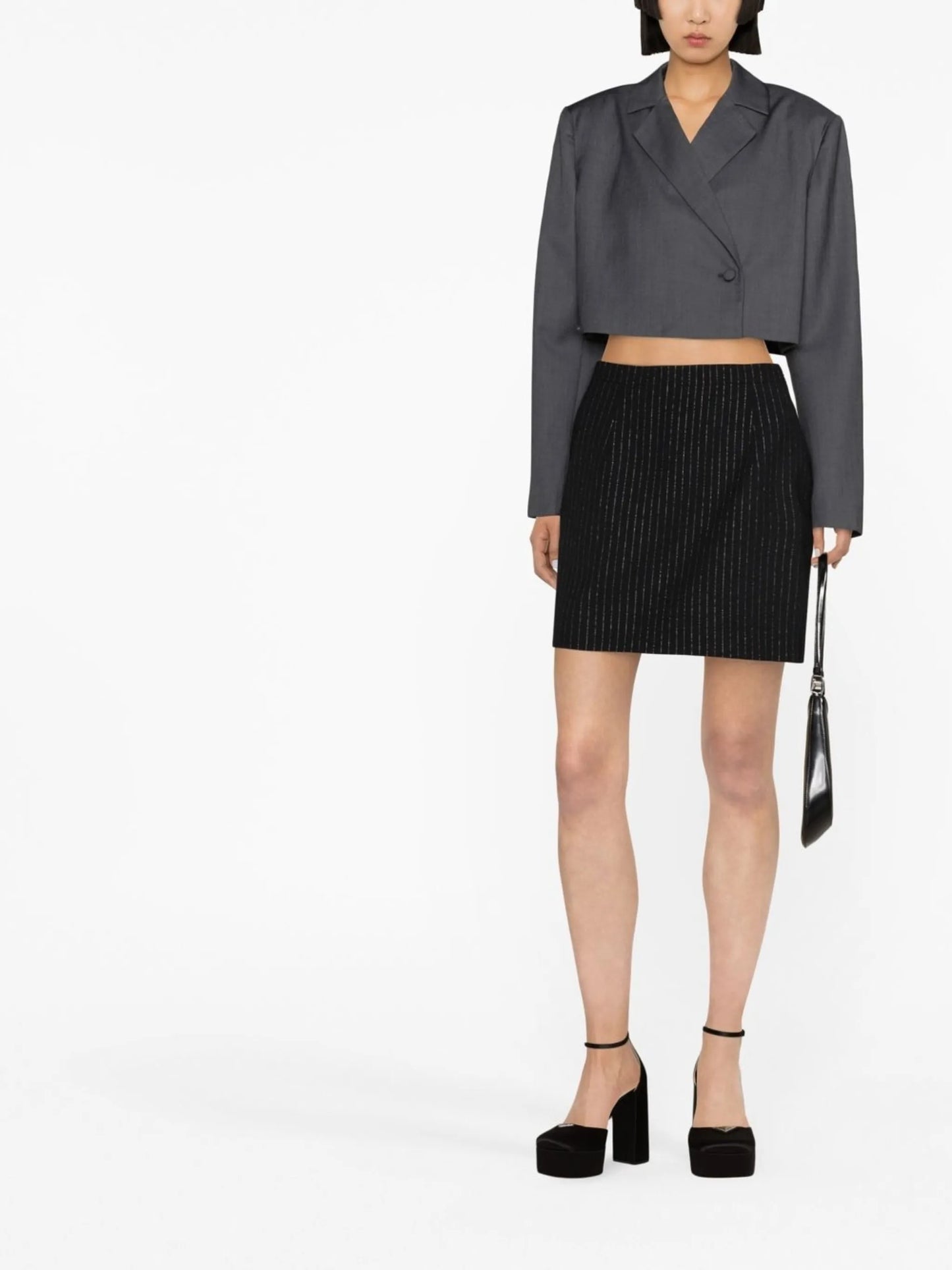 pinstripe mini skirt