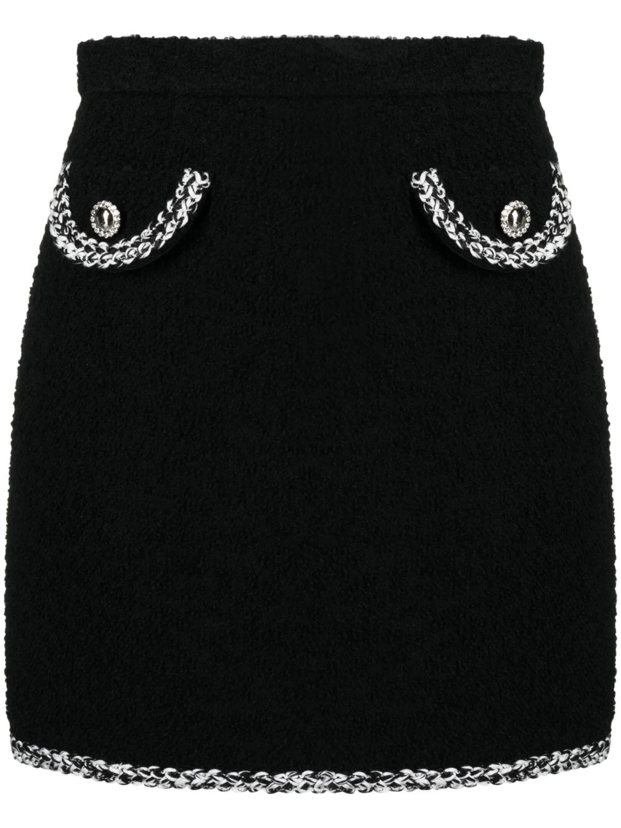 tweed bouclé miniskirt