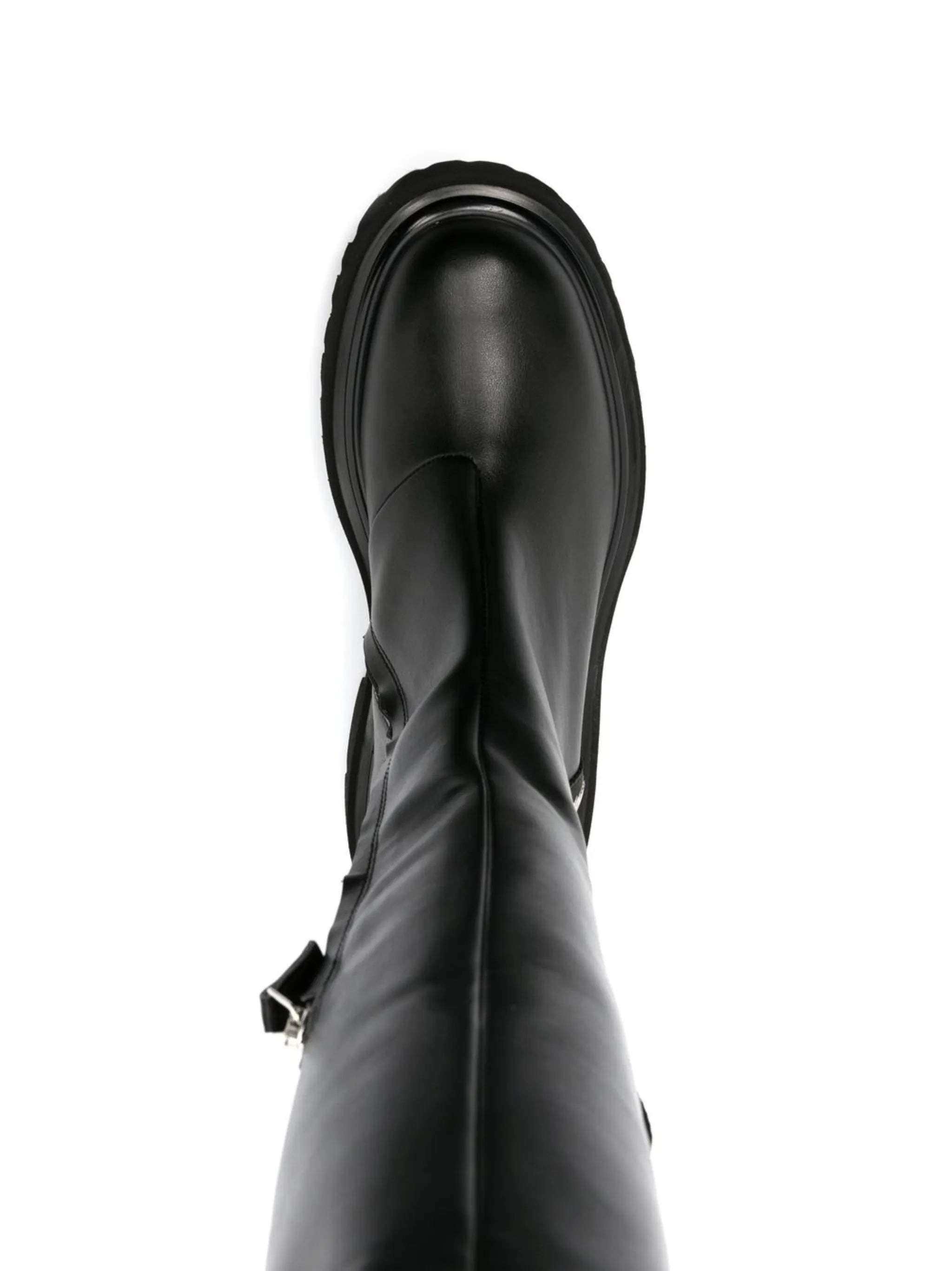 logo-print above-knee length boots