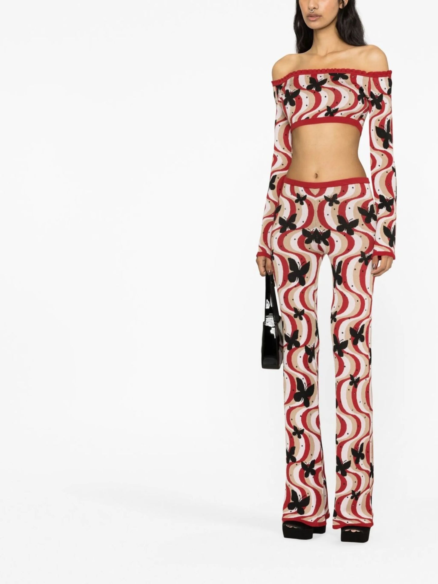 butterfly knitted crop top
