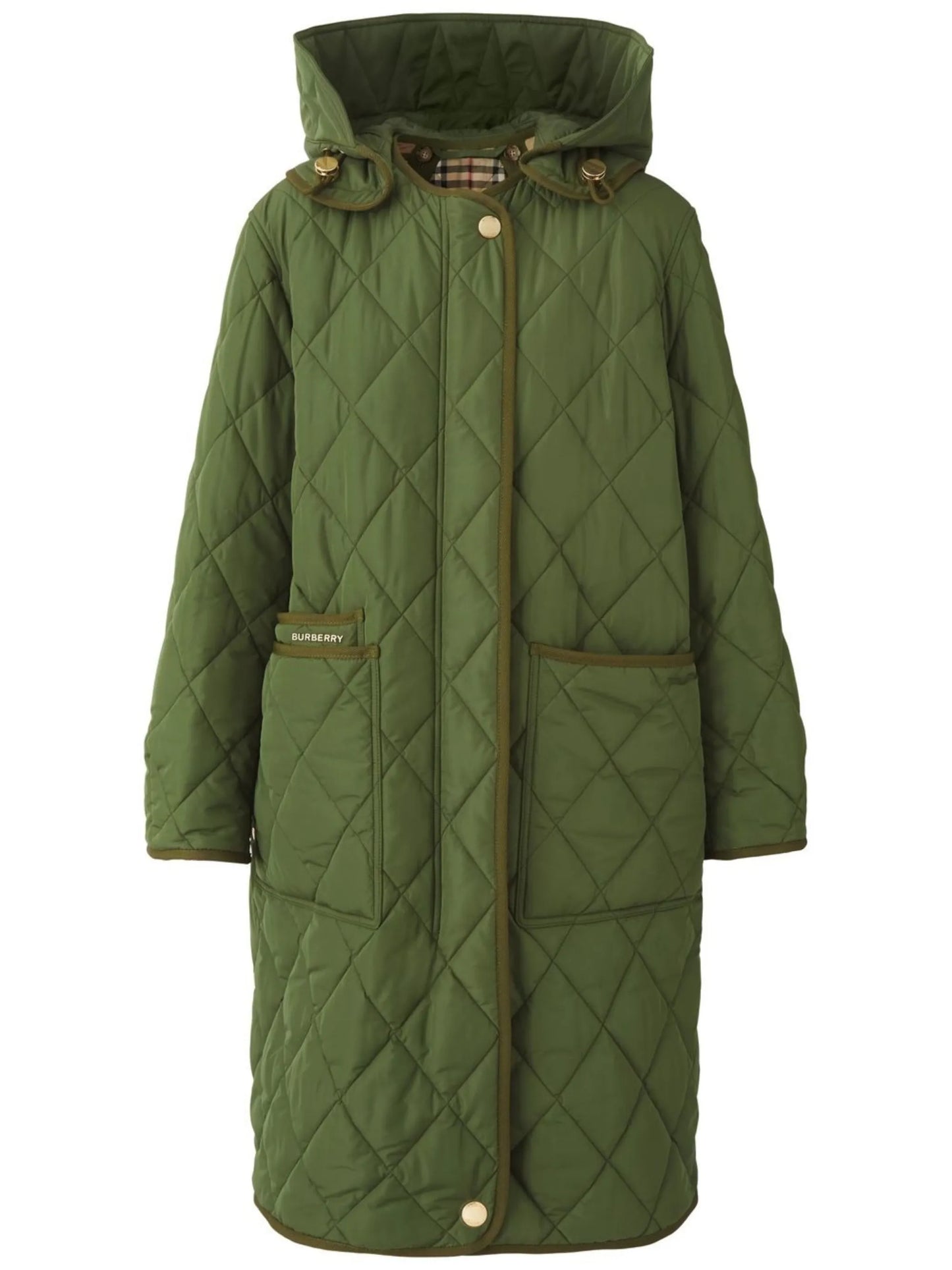 diamond-quilted coat