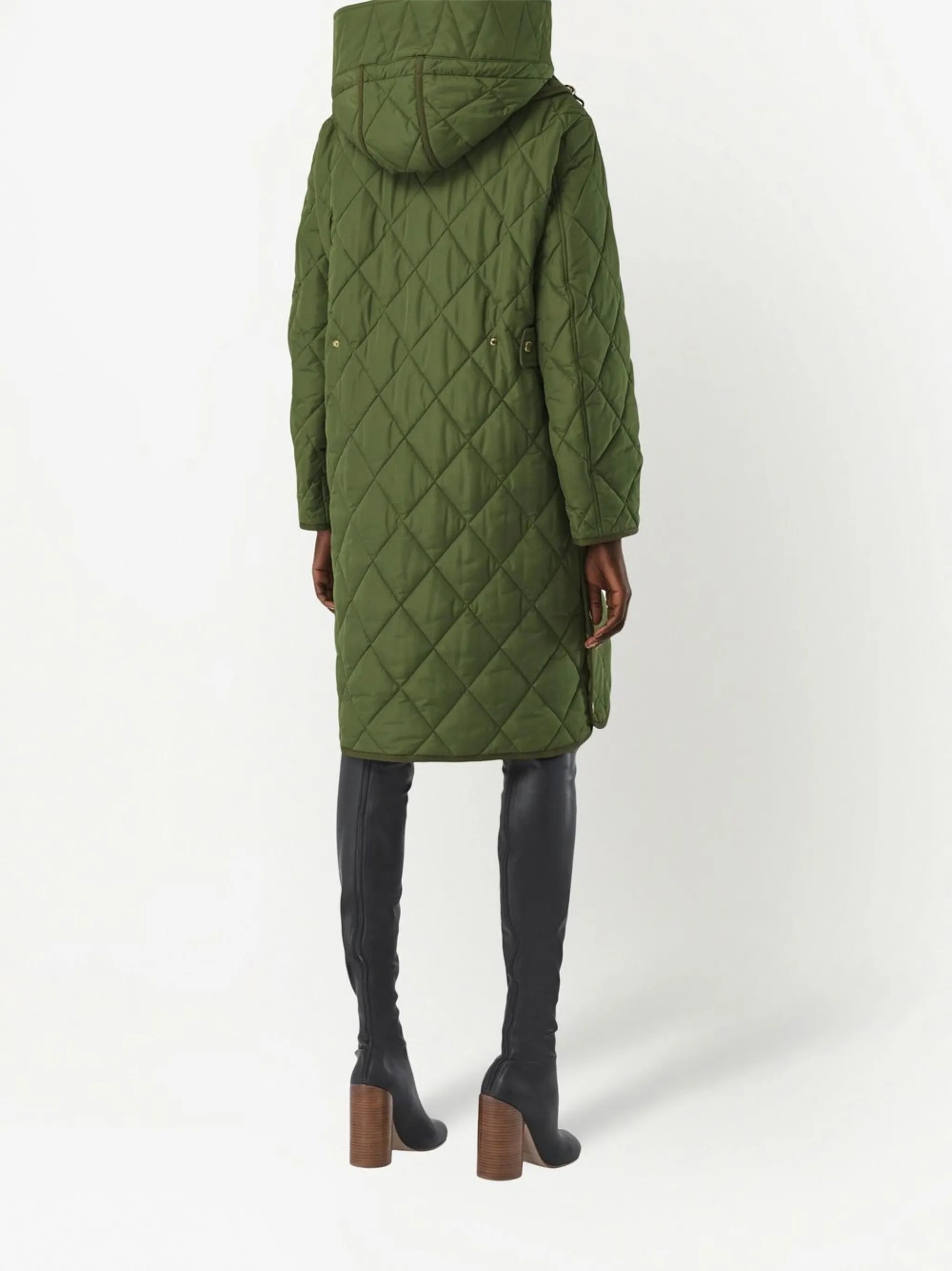 diamond-quilted coat