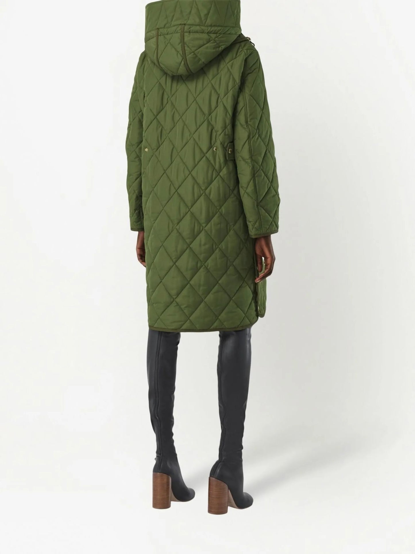 diamond-quilted coat