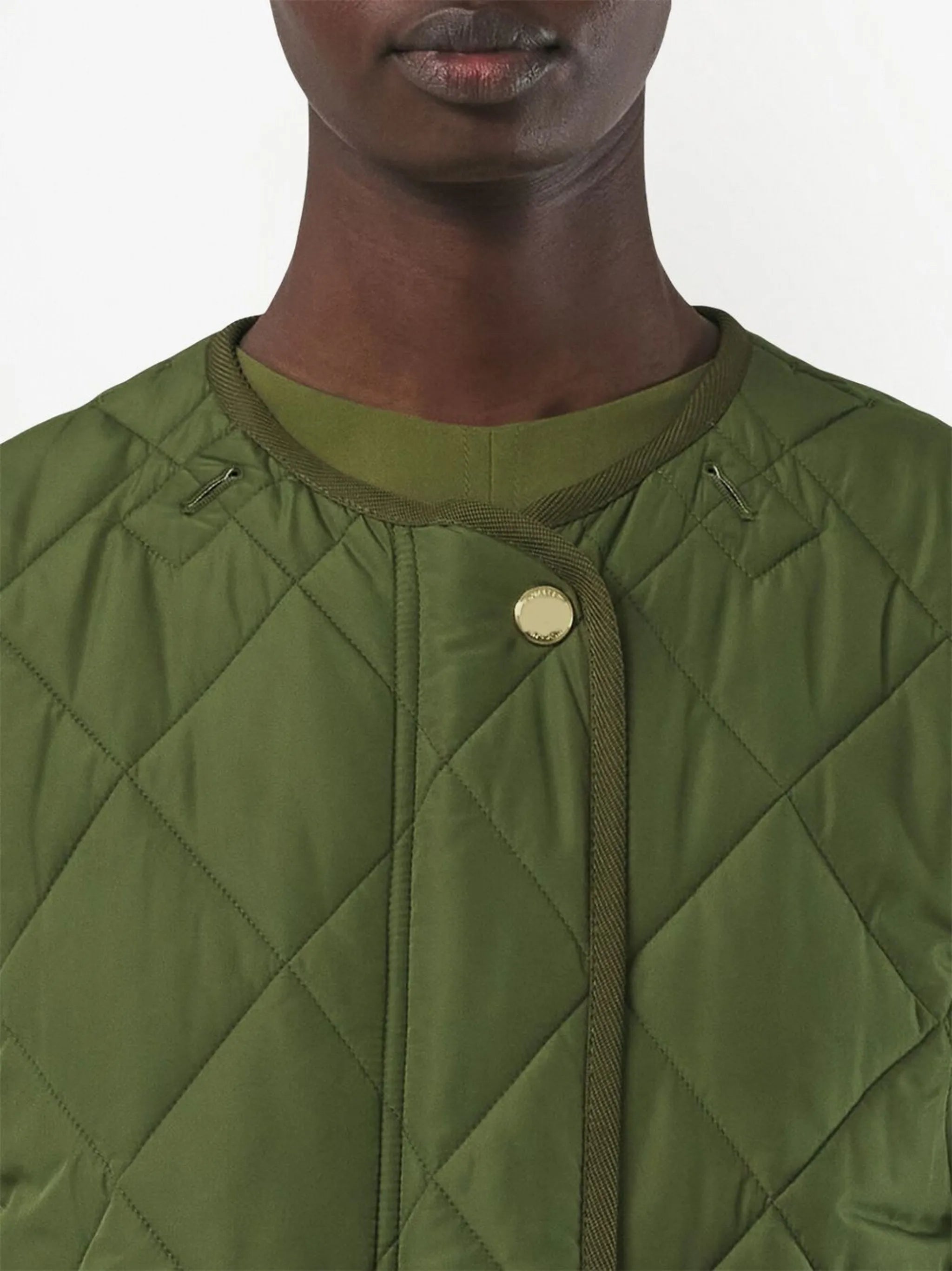 diamond-quilted coat
