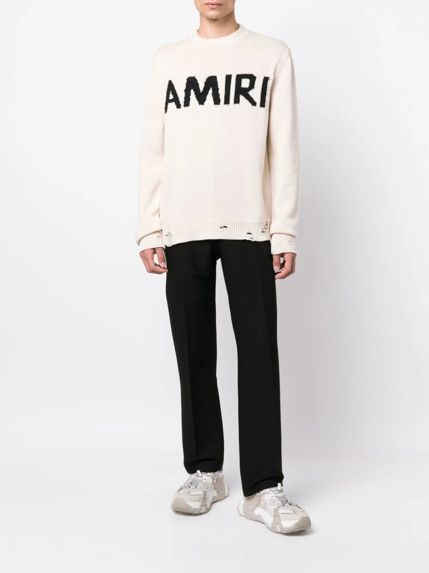 intarsia-knit ribbed-trim jumper