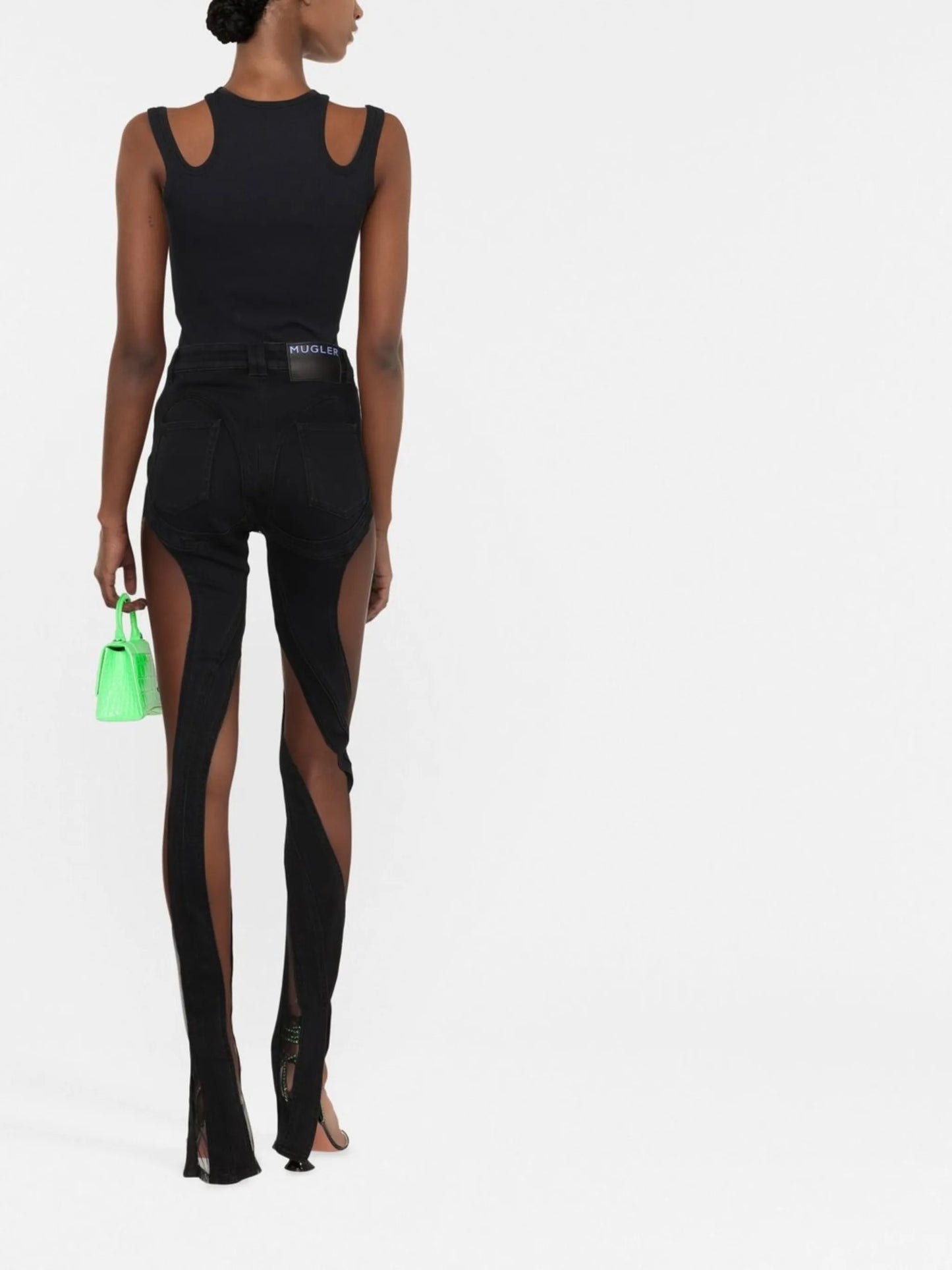 sheer-panel leggings