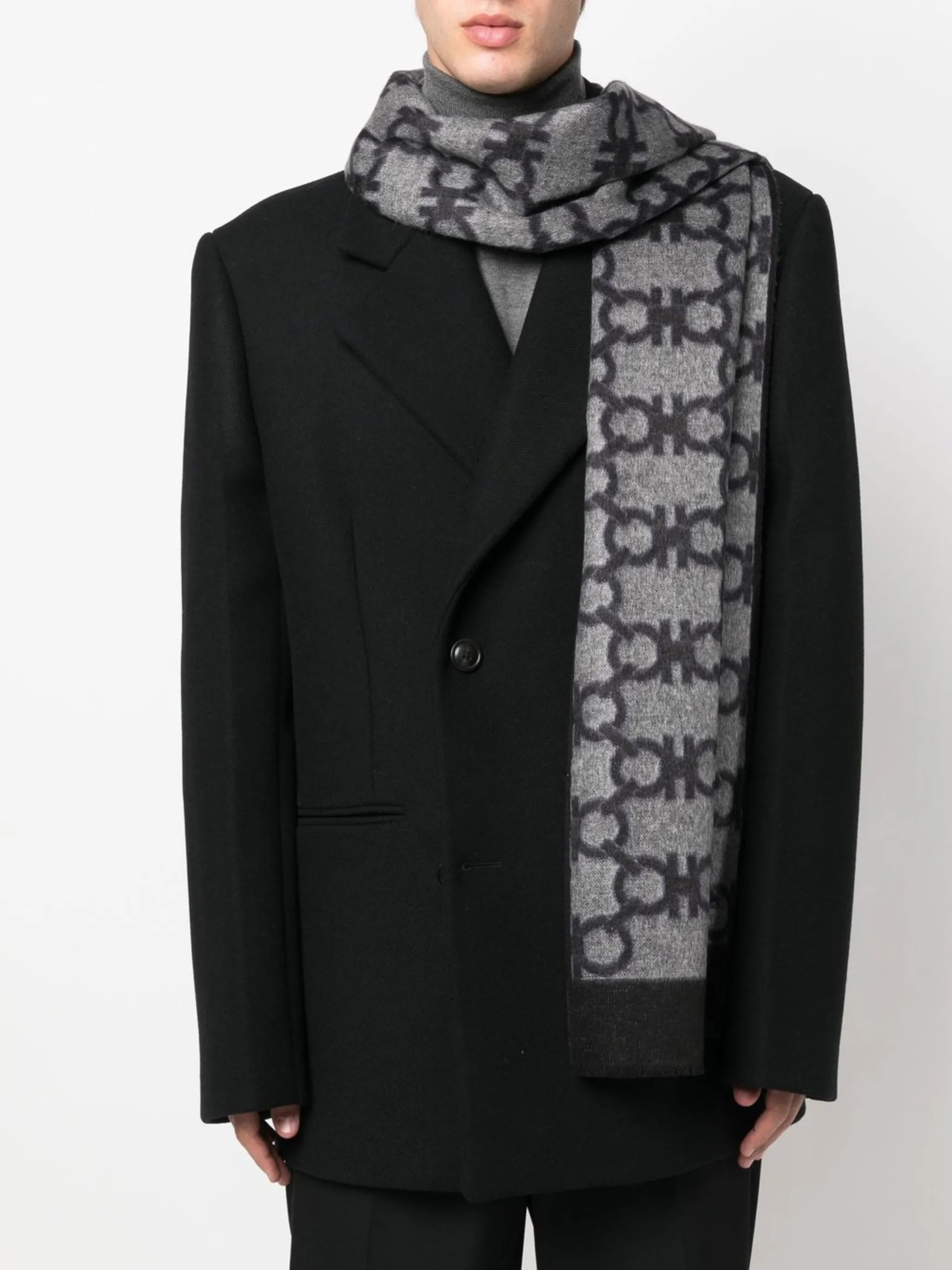 Gancini jacquard scarf