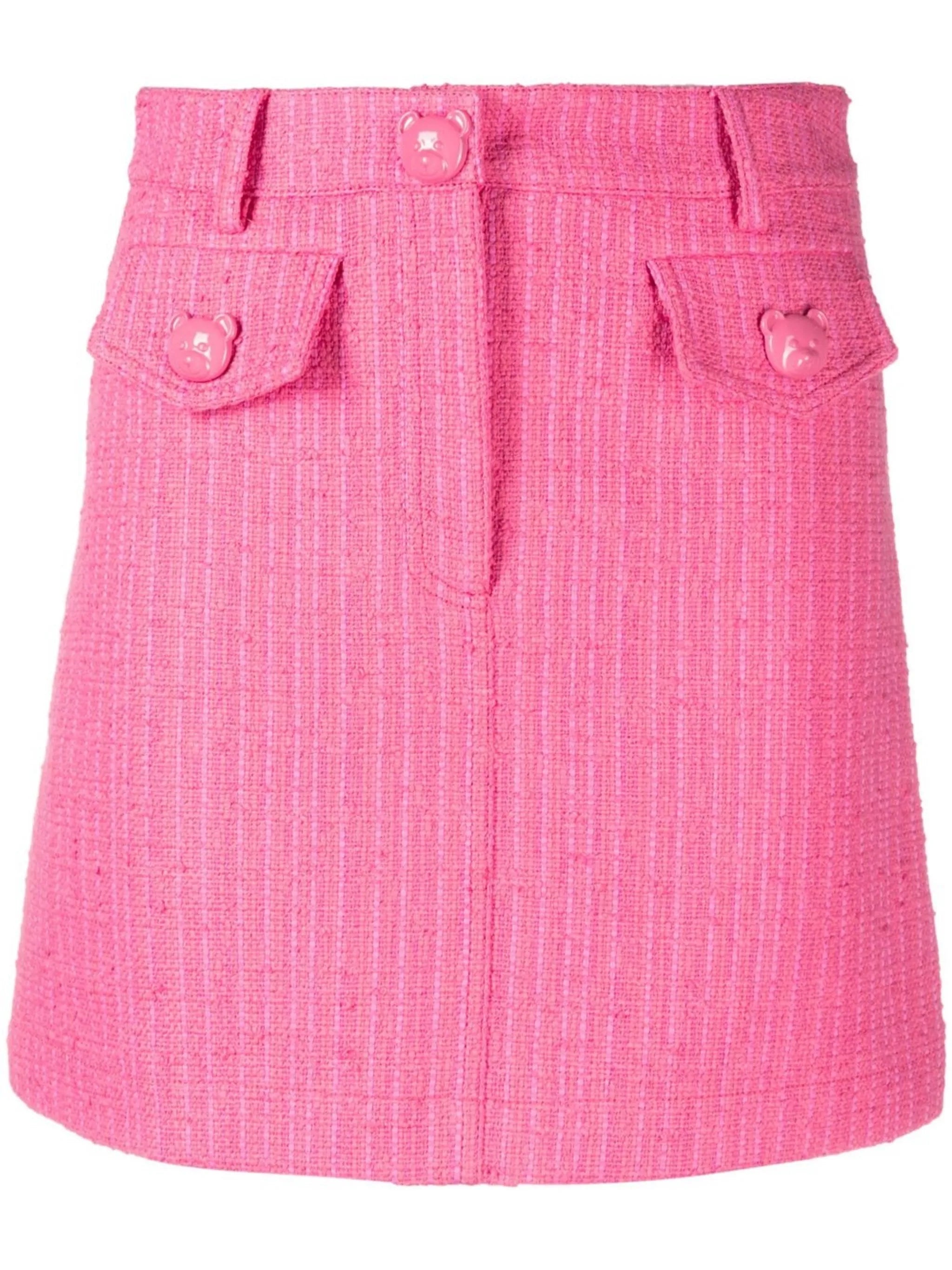 high-waisted tweed skirt