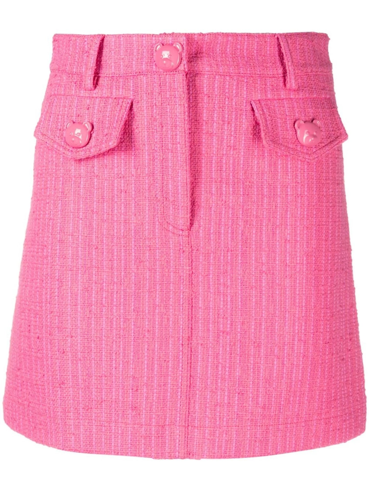 high-waisted tweed skirt