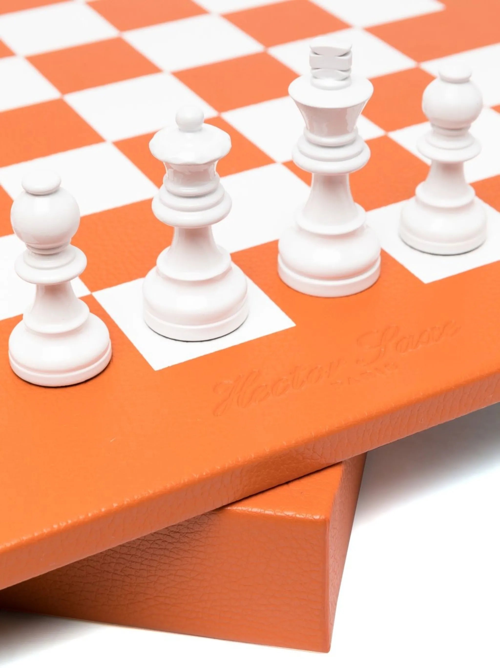 two-tone leather chessboard