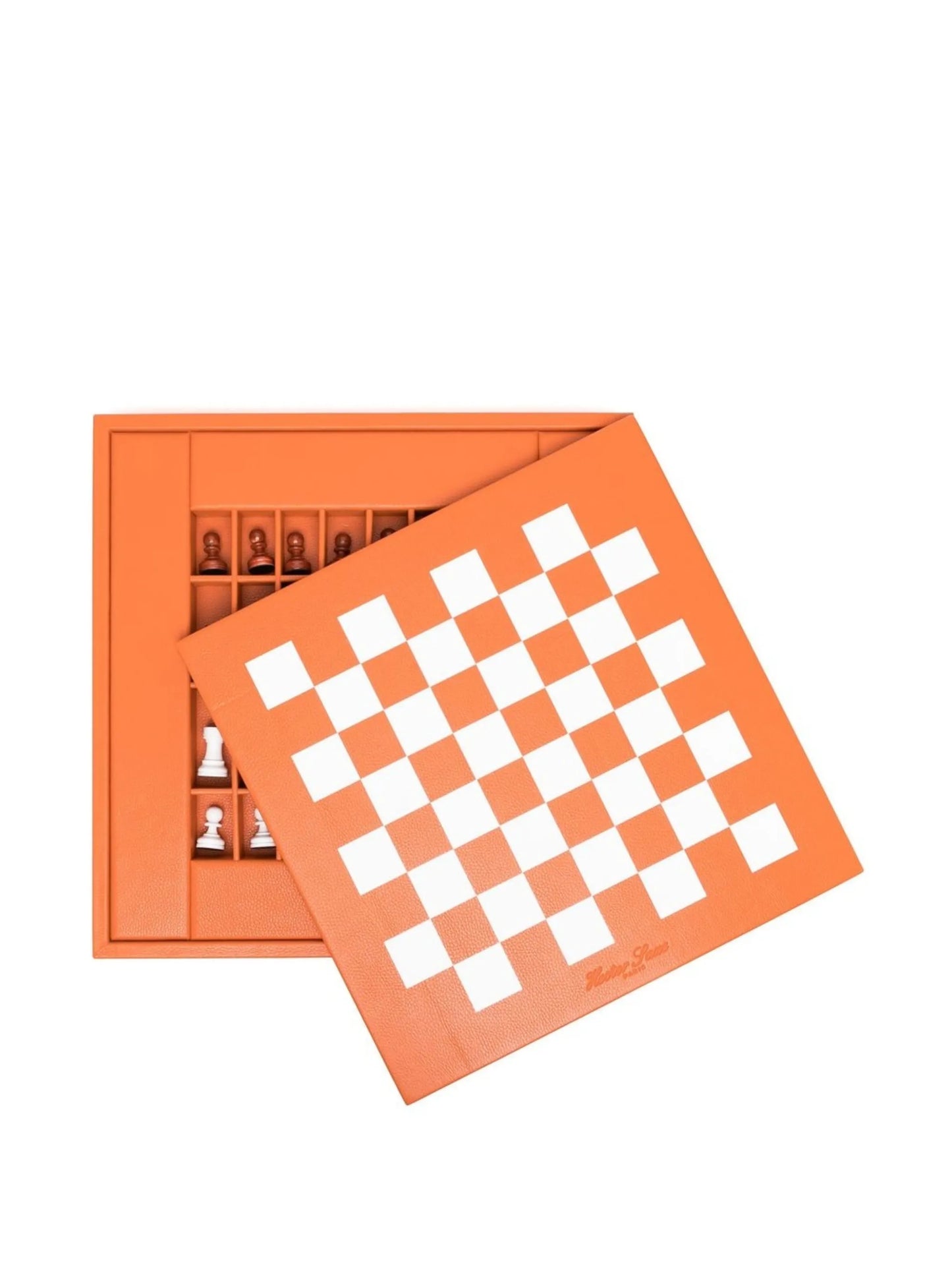 two-tone leather chessboard