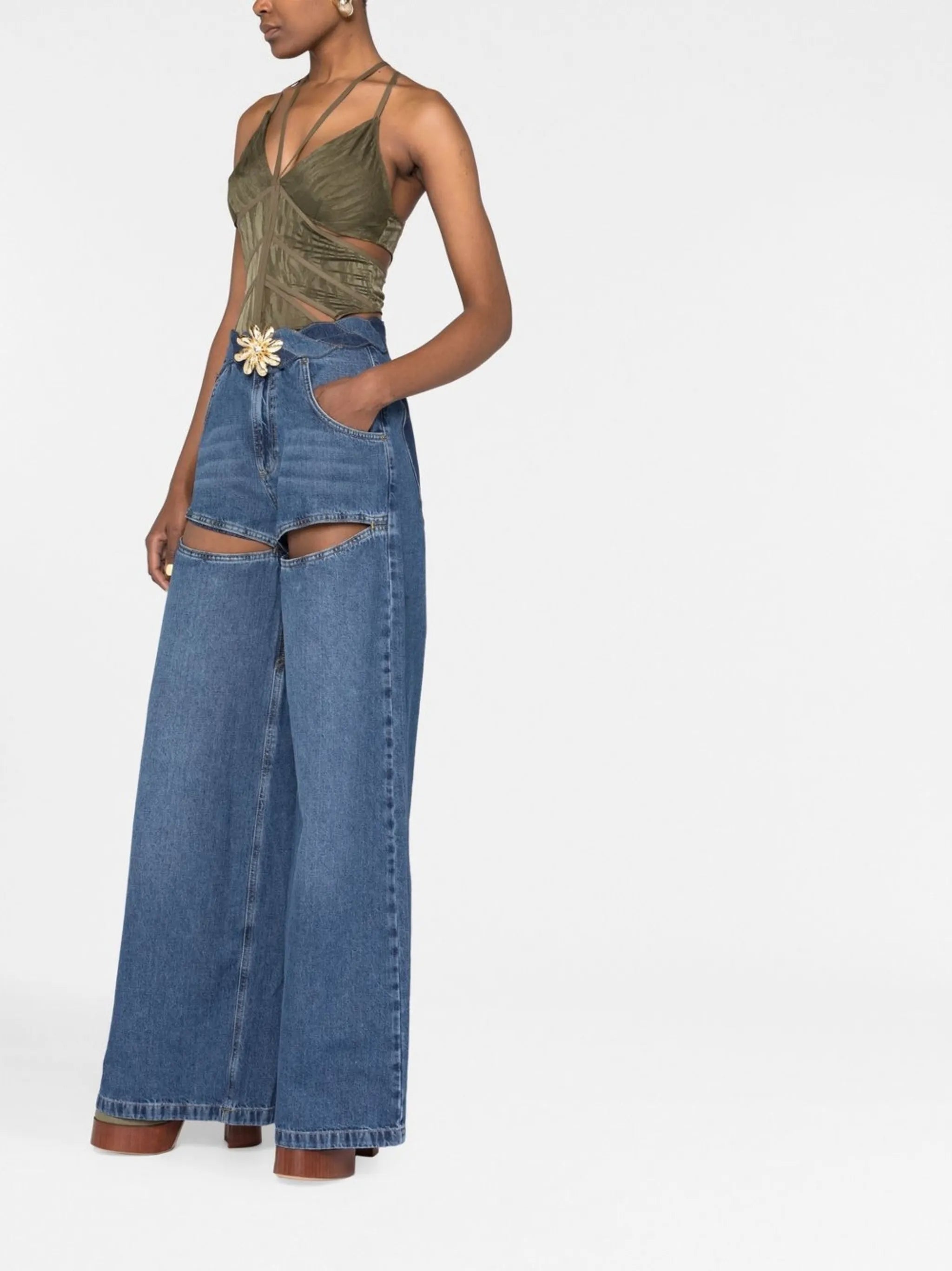 Wide Leg Slit jeans