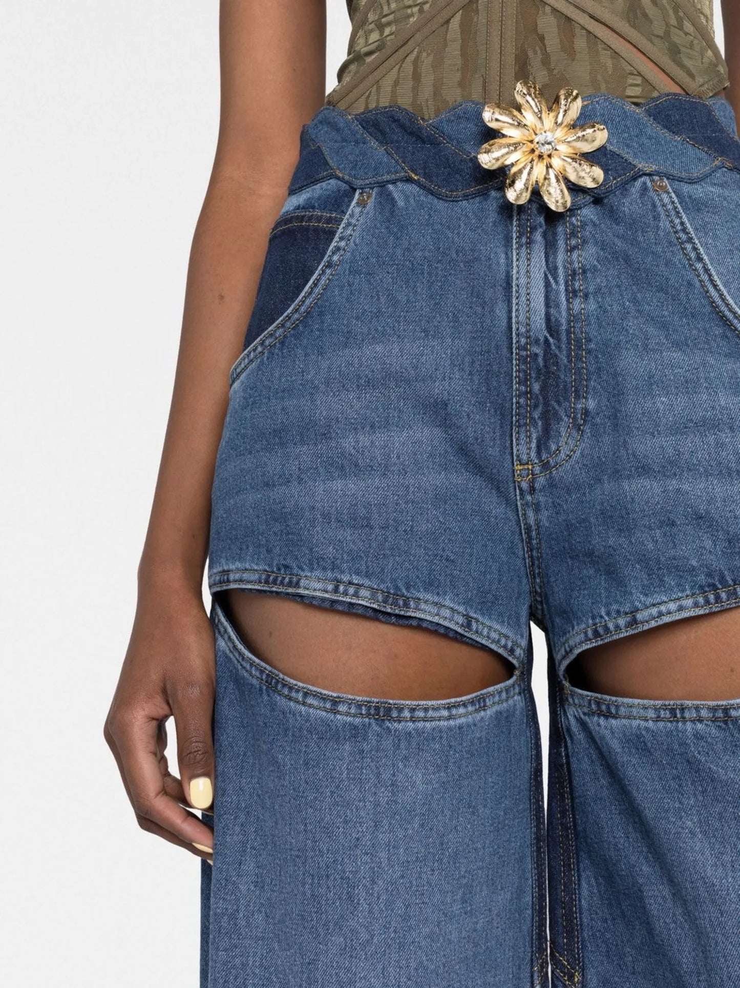 Wide Leg Slit jeans