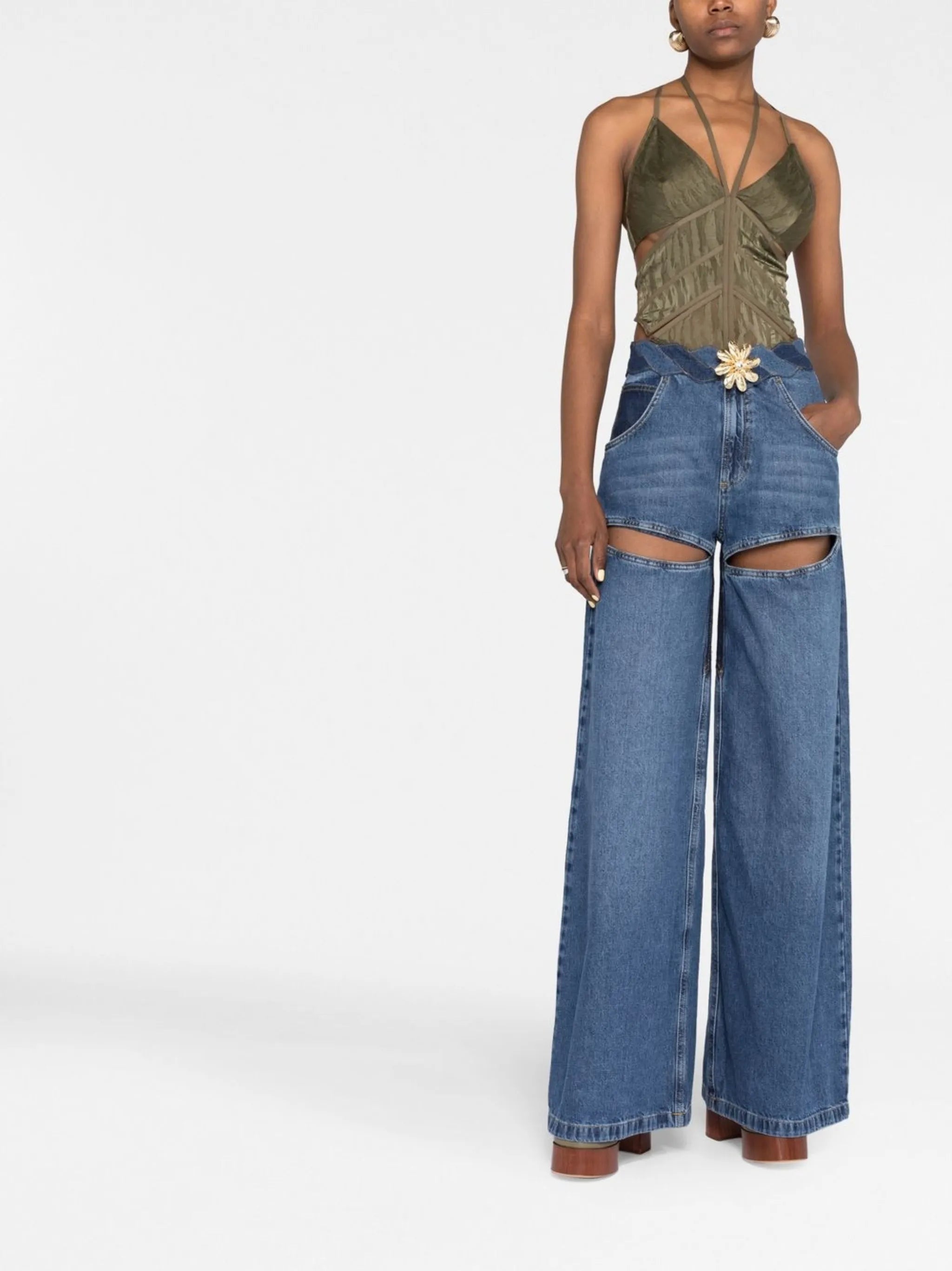 Wide Leg Slit jeans