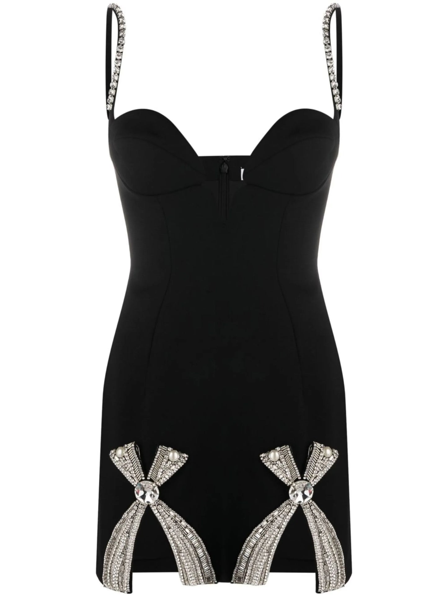 bow-detail sleeveless mini dress