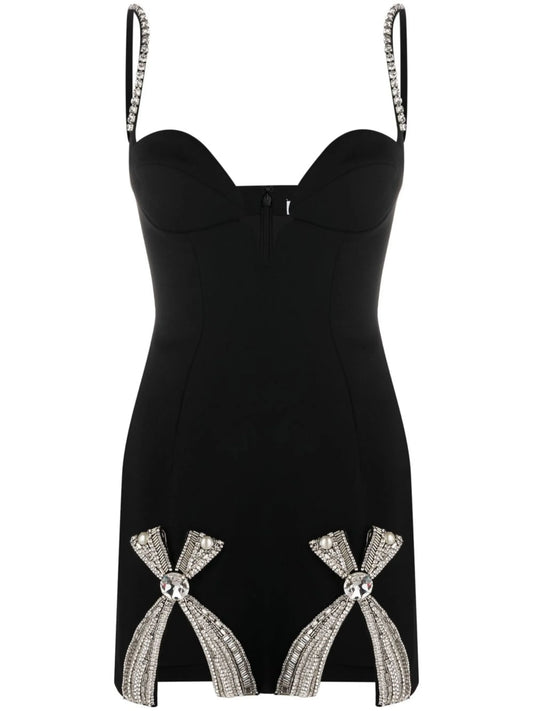 bow-detail sleeveless mini dress
