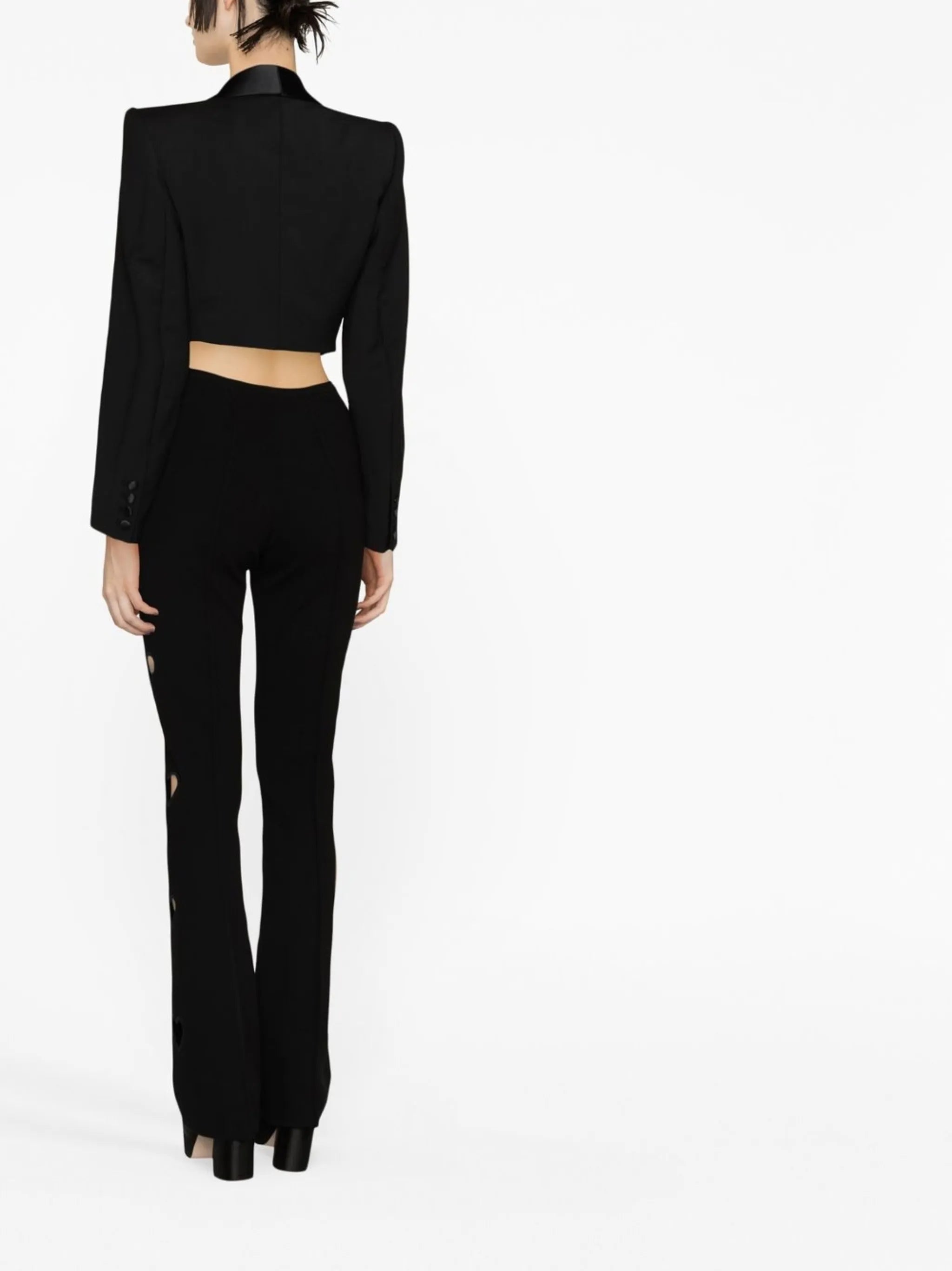 bow-detail crop blazer