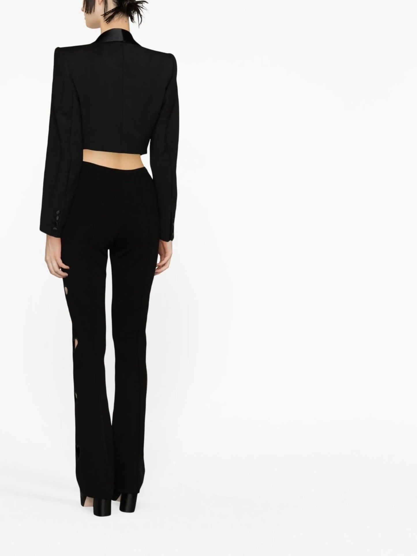 bow-detail crop blazer