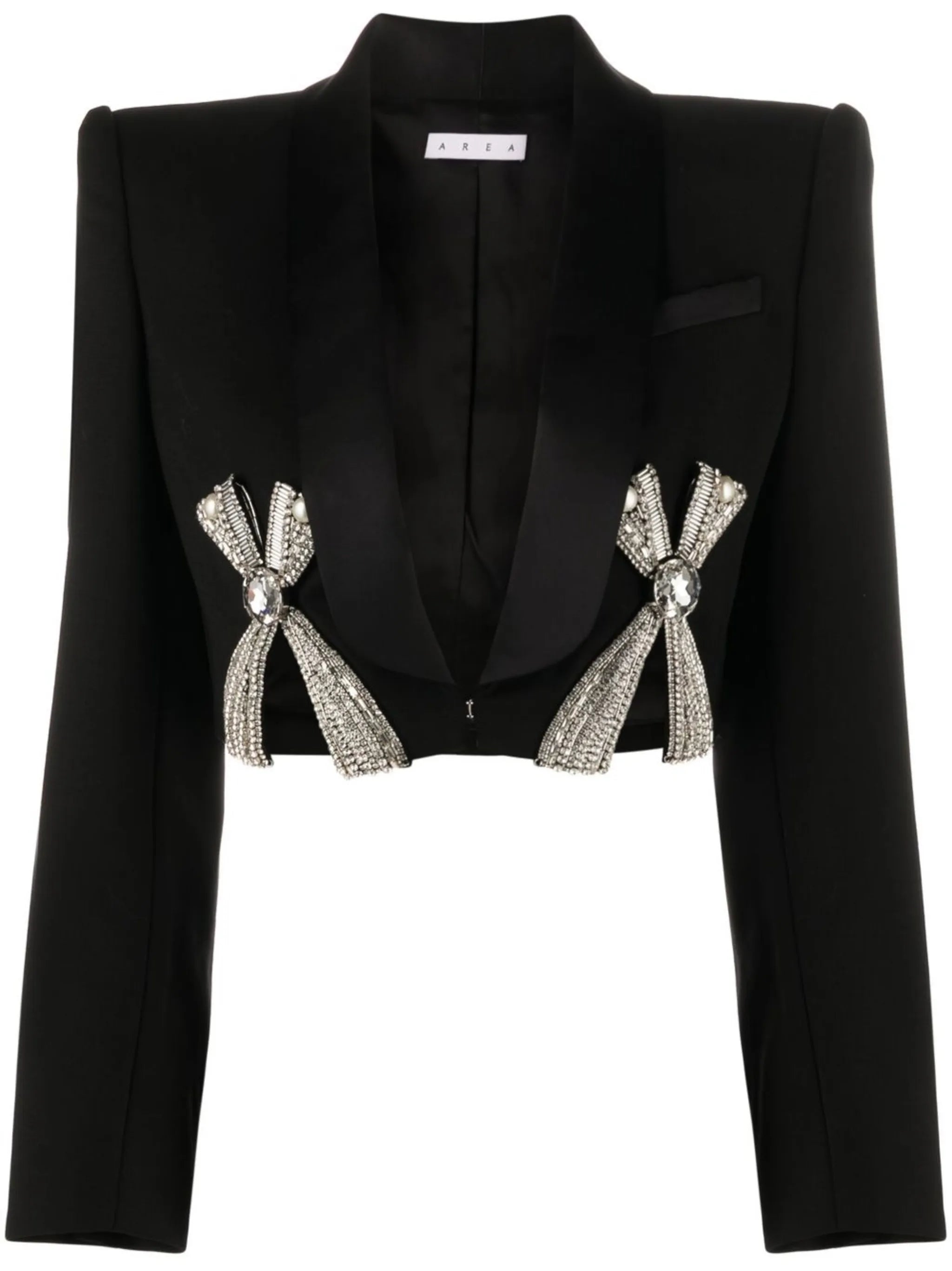 bow-detail crop blazer