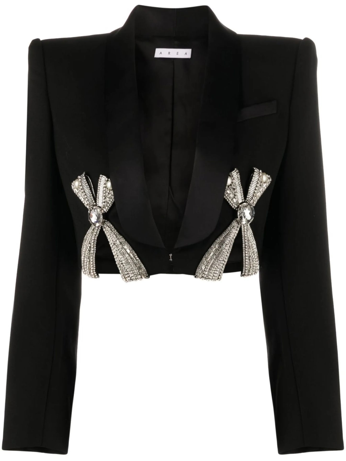 bow-detail crop blazer