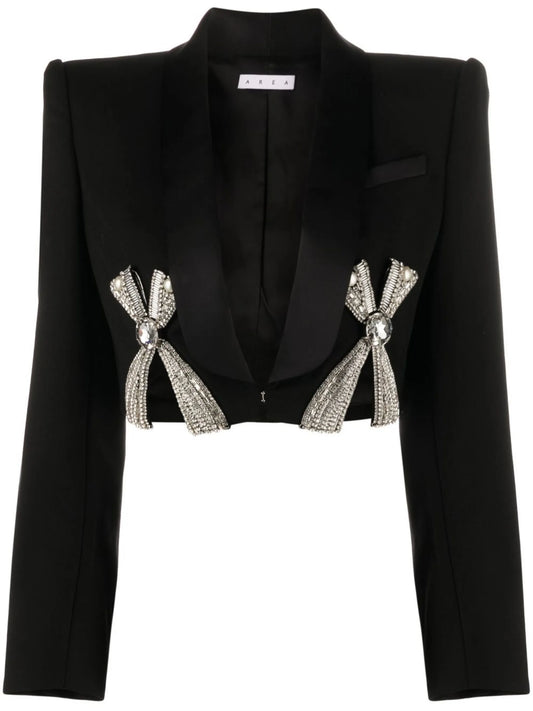 bow-detail crop blazer