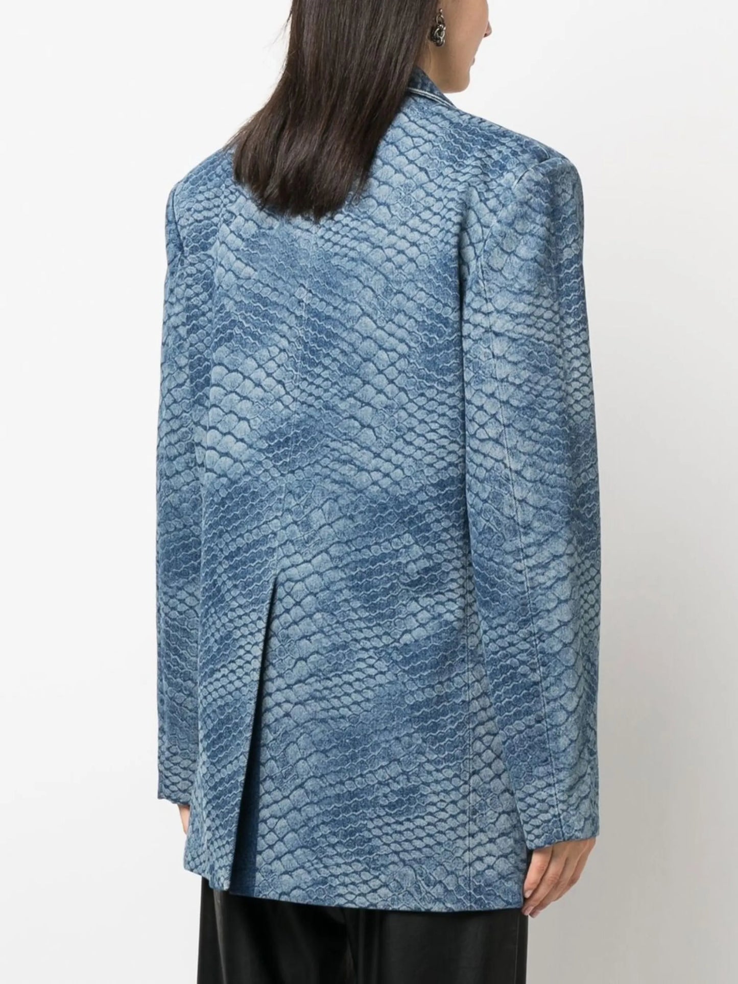 snakeskin-print single-breasted blazer