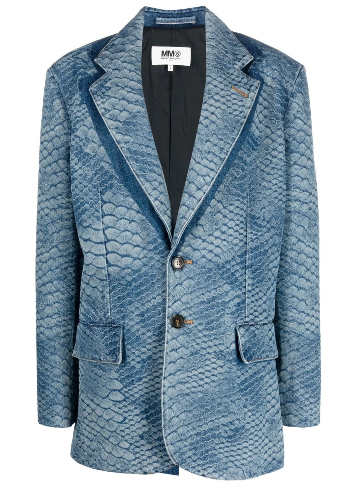 snakeskin-print single-breasted blazer