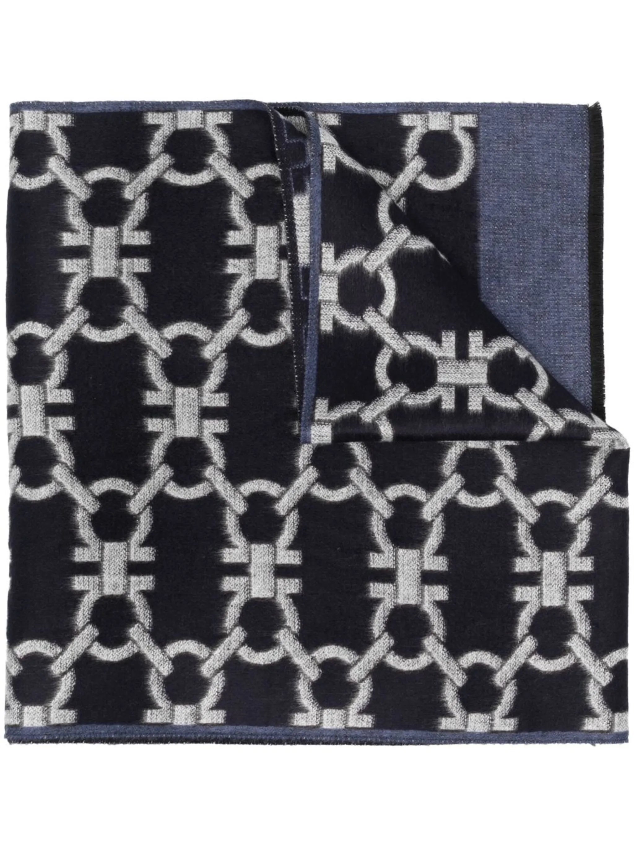 Gancini-pattern jacquard scarf
