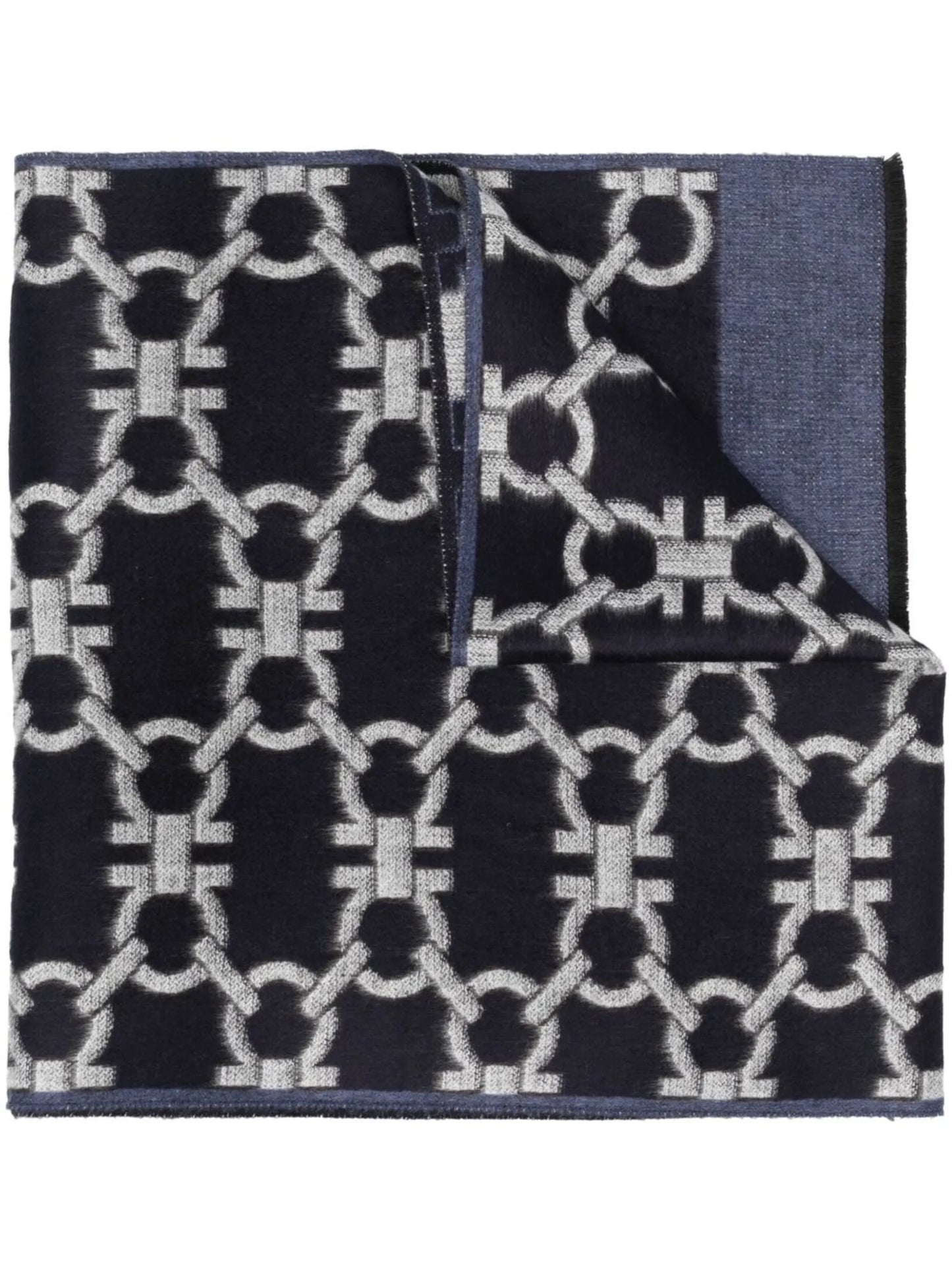 Gancini-pattern jacquard scarf