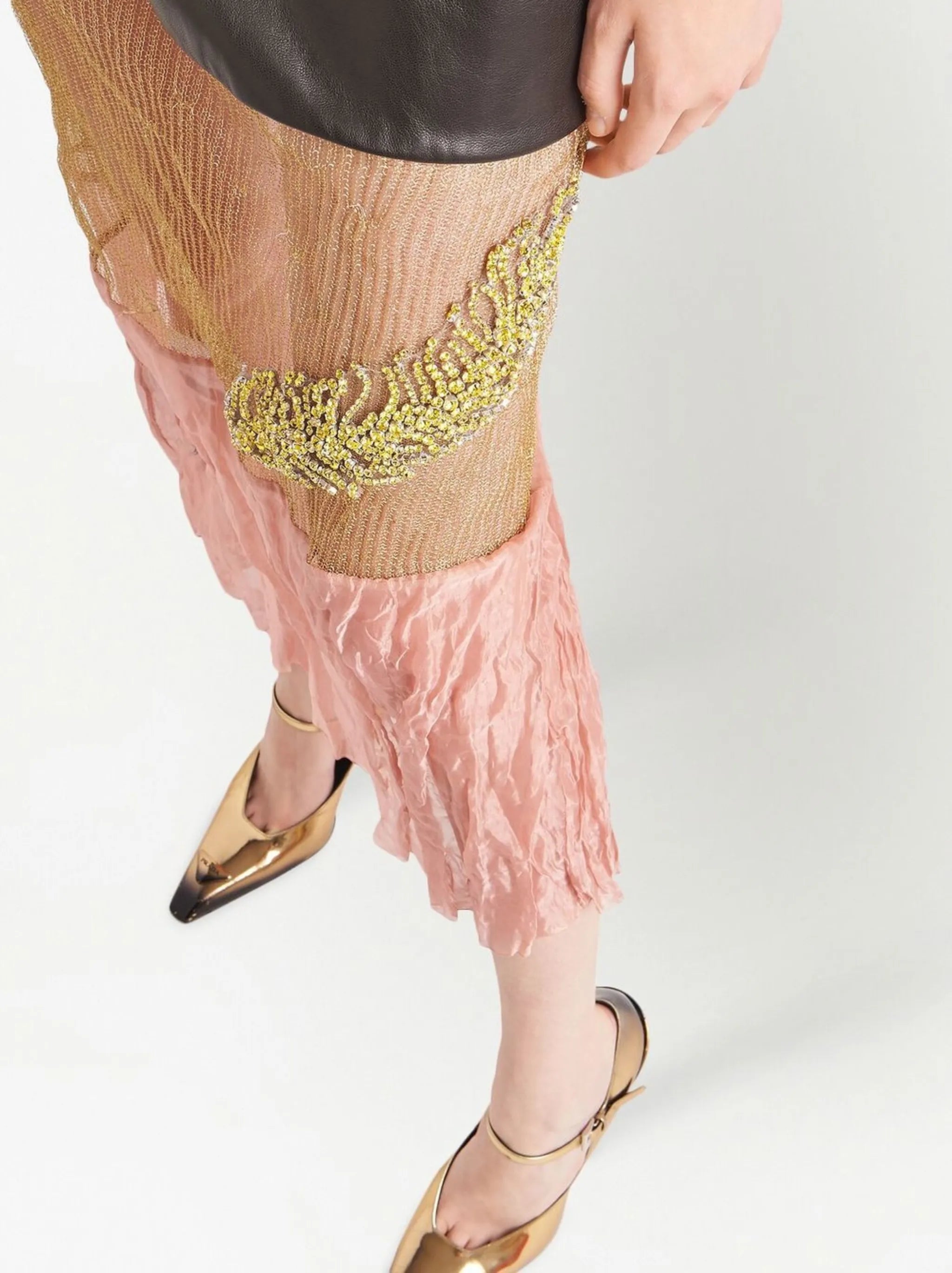panelled midi skirt