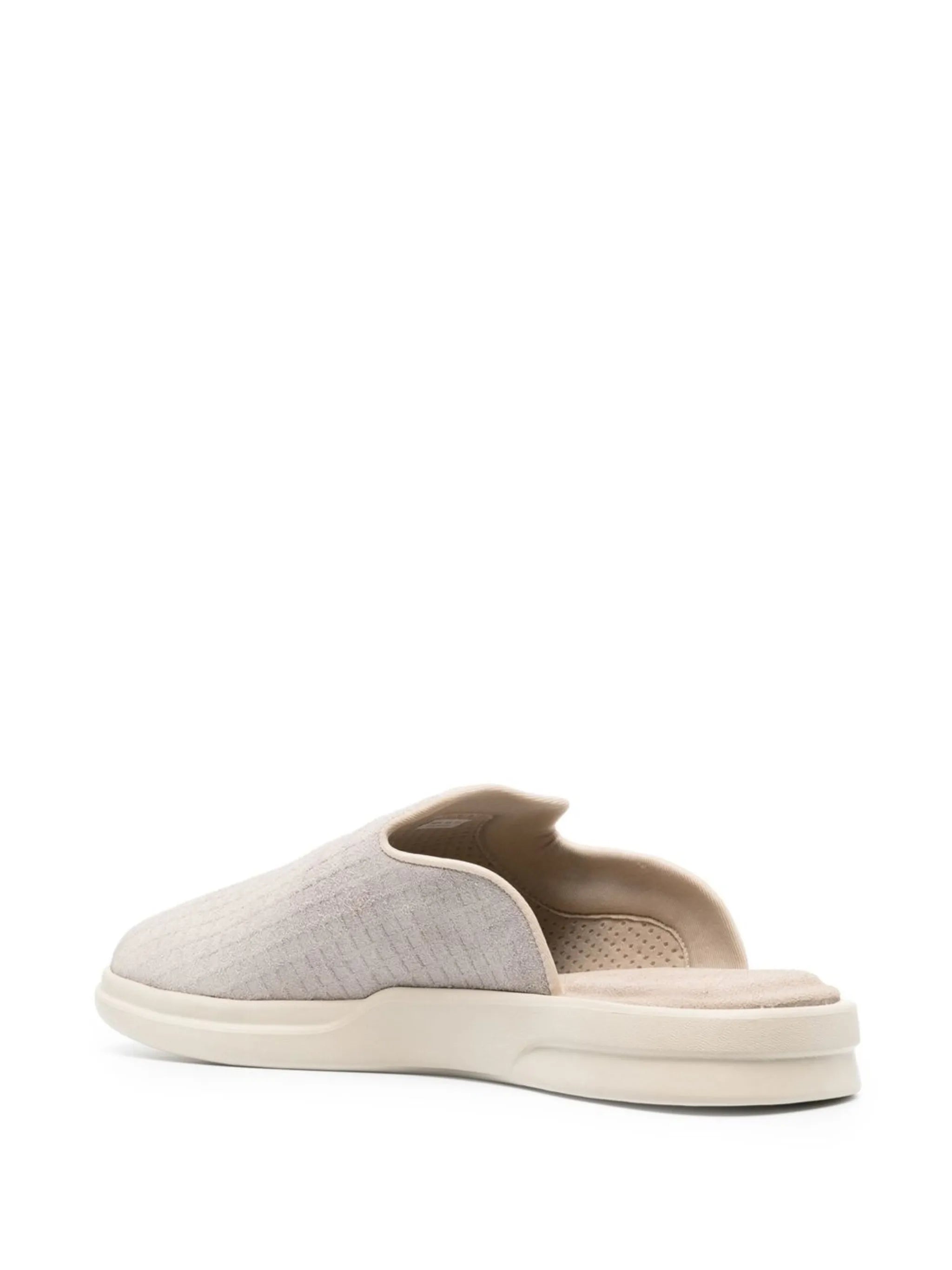 waffle-effect suede slippers