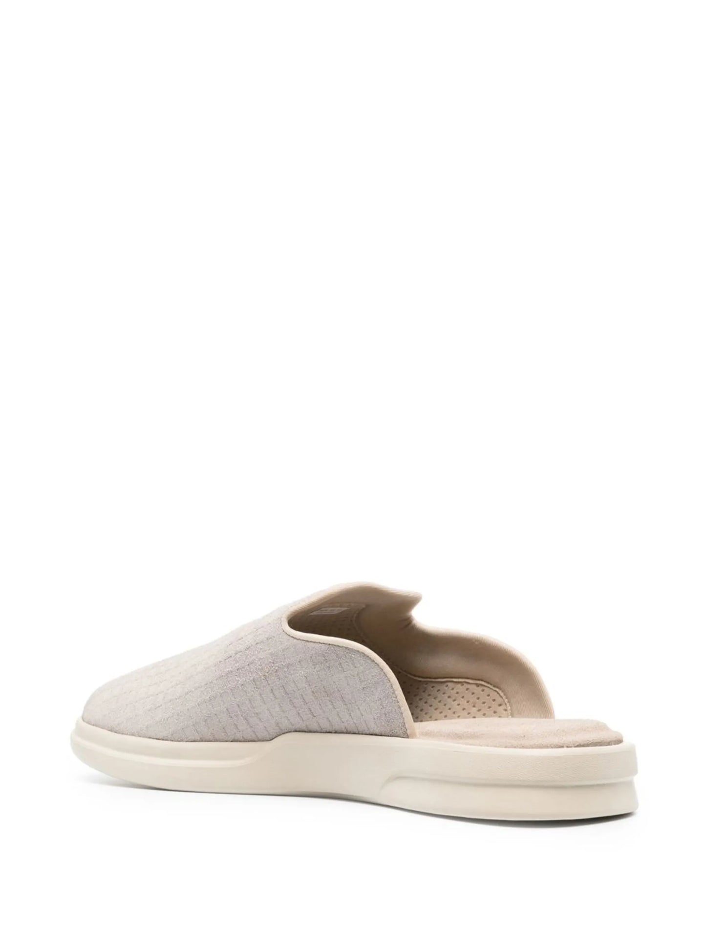 waffle-effect suede slippers