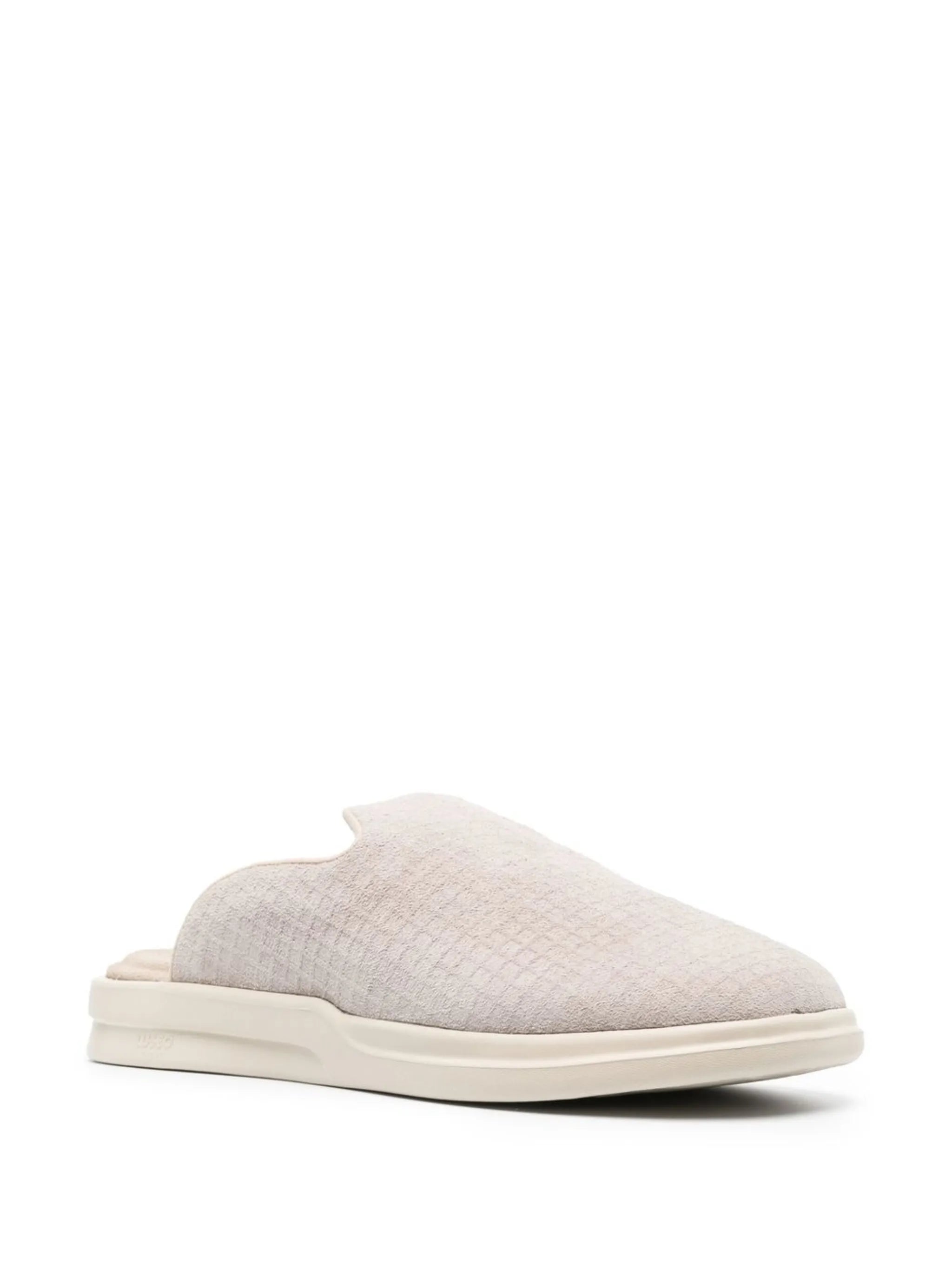 waffle-effect suede slippers