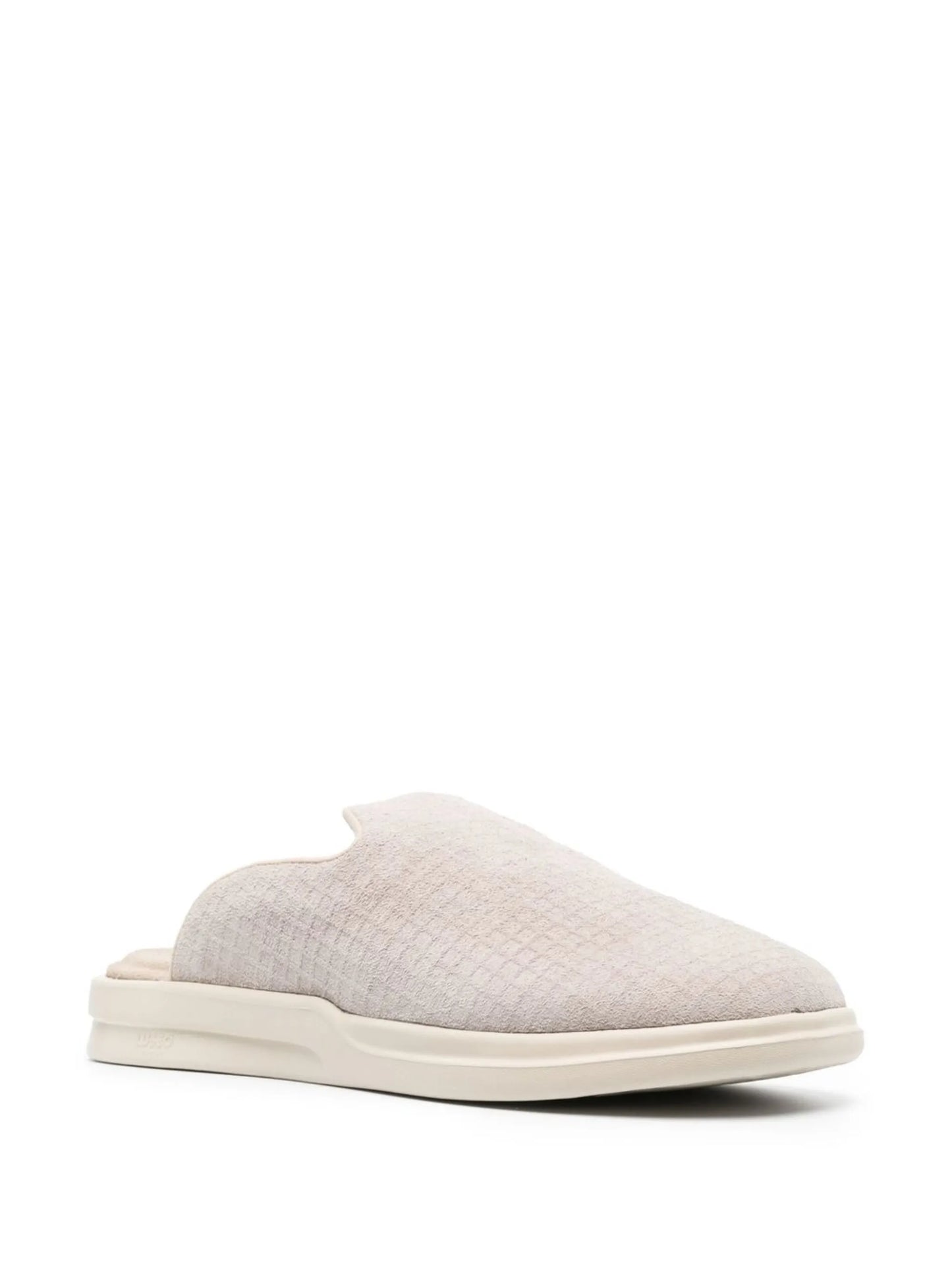 waffle-effect suede slippers