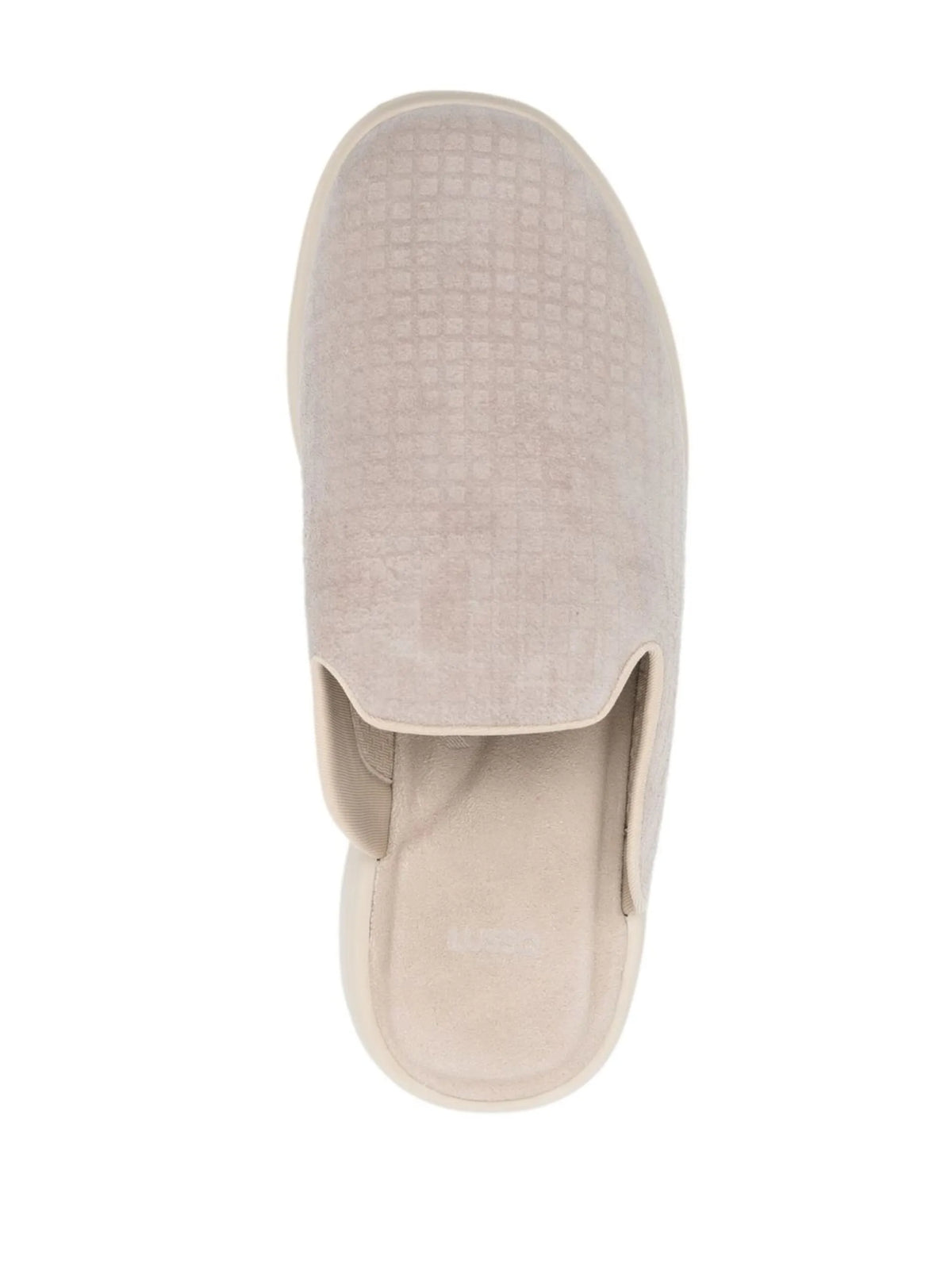 waffle-effect suede slippers