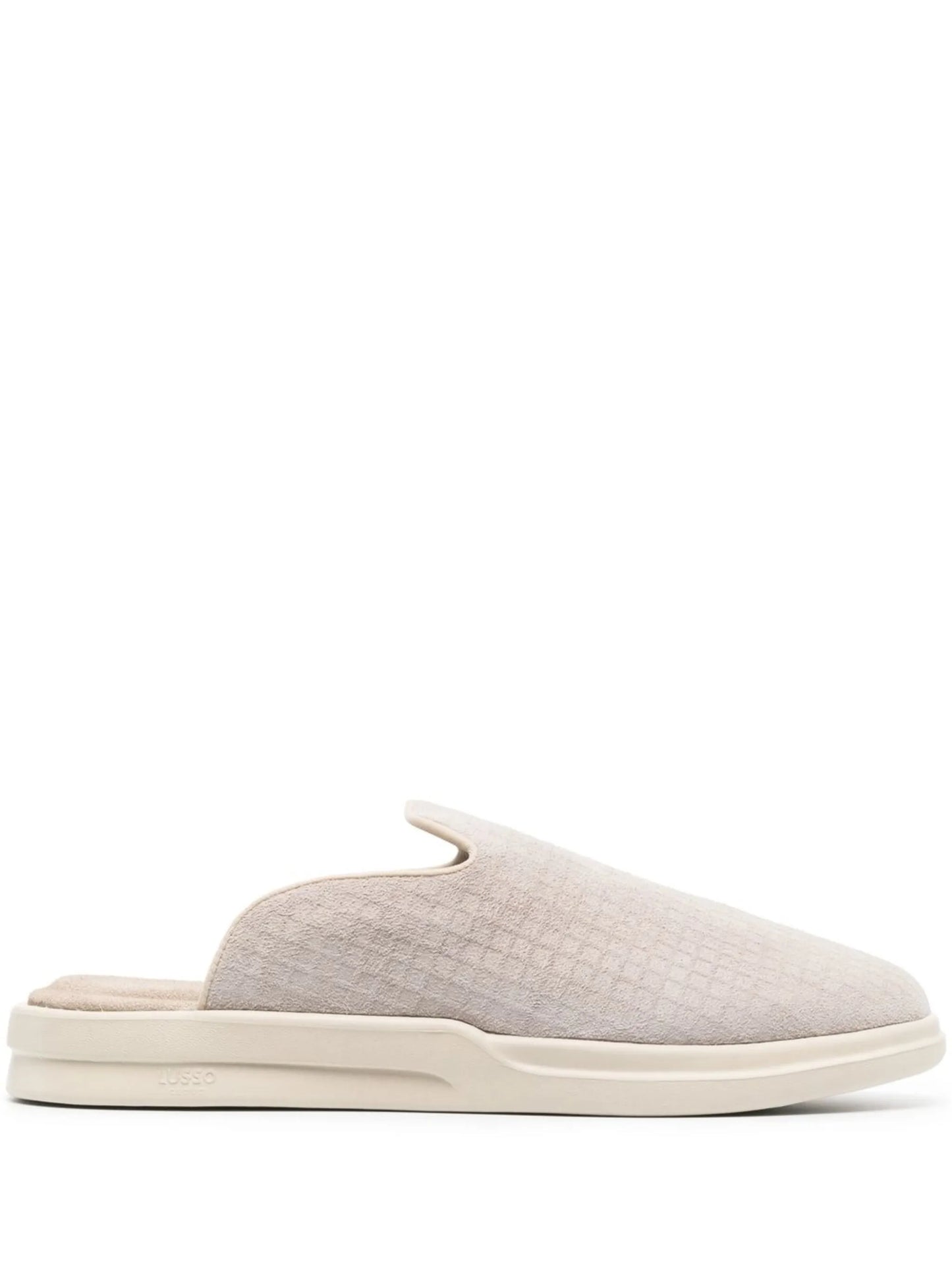 waffle-effect suede slippers