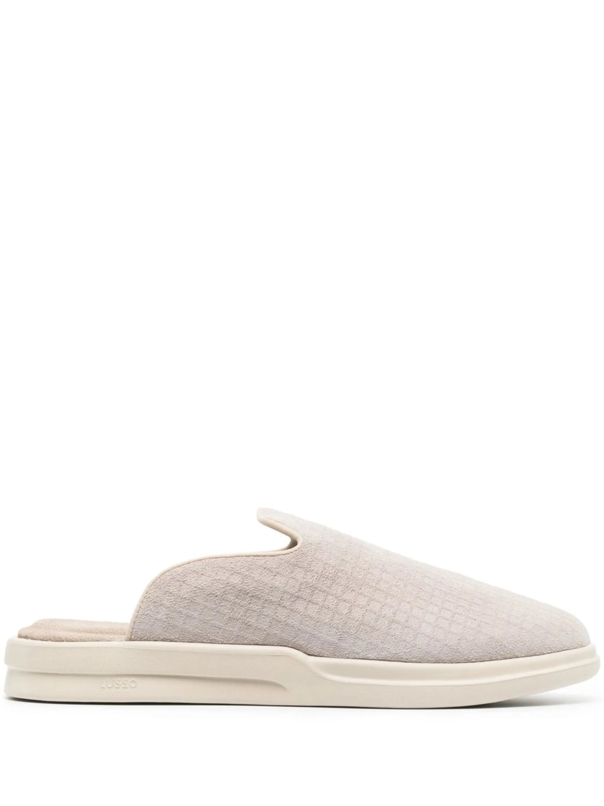 waffle-effect suede slippers