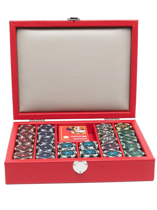 leather poker set