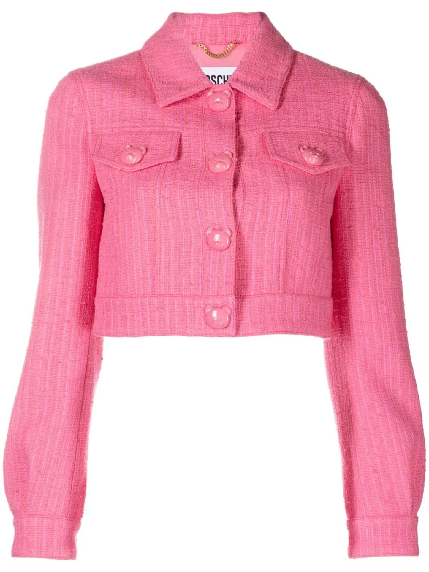Roman stud cropped tweed jacket