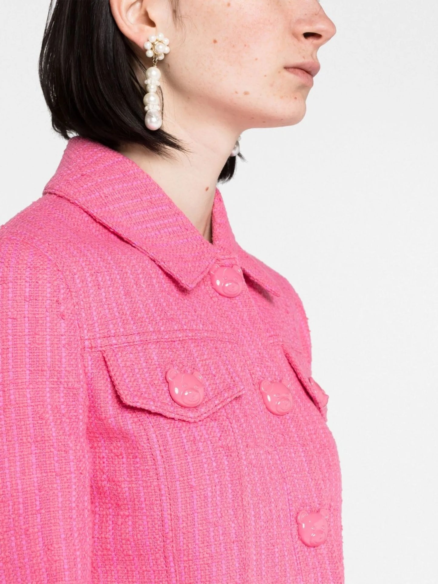 Roman stud cropped tweed jacket