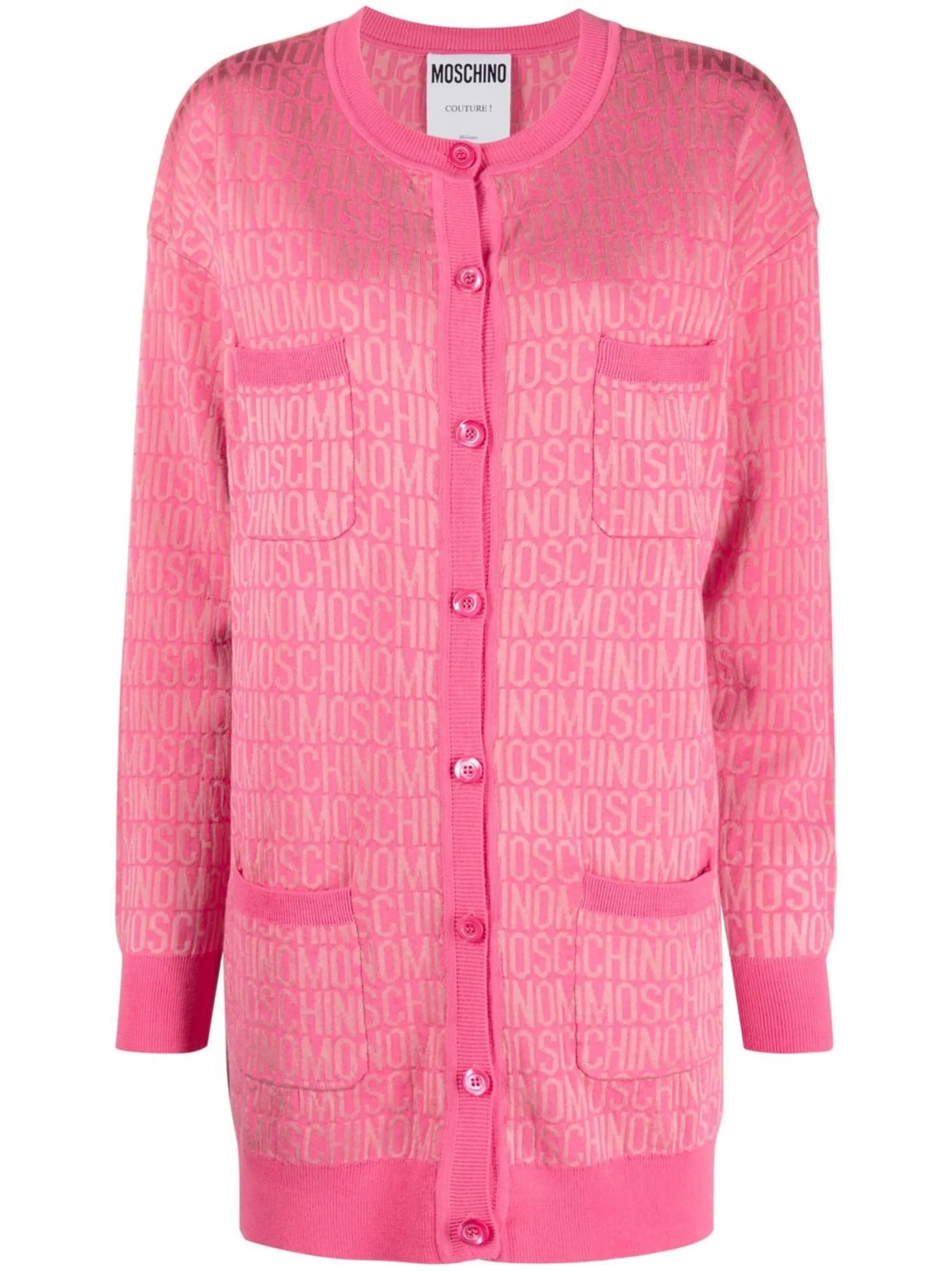 long-sleeve button-fastening cardigan