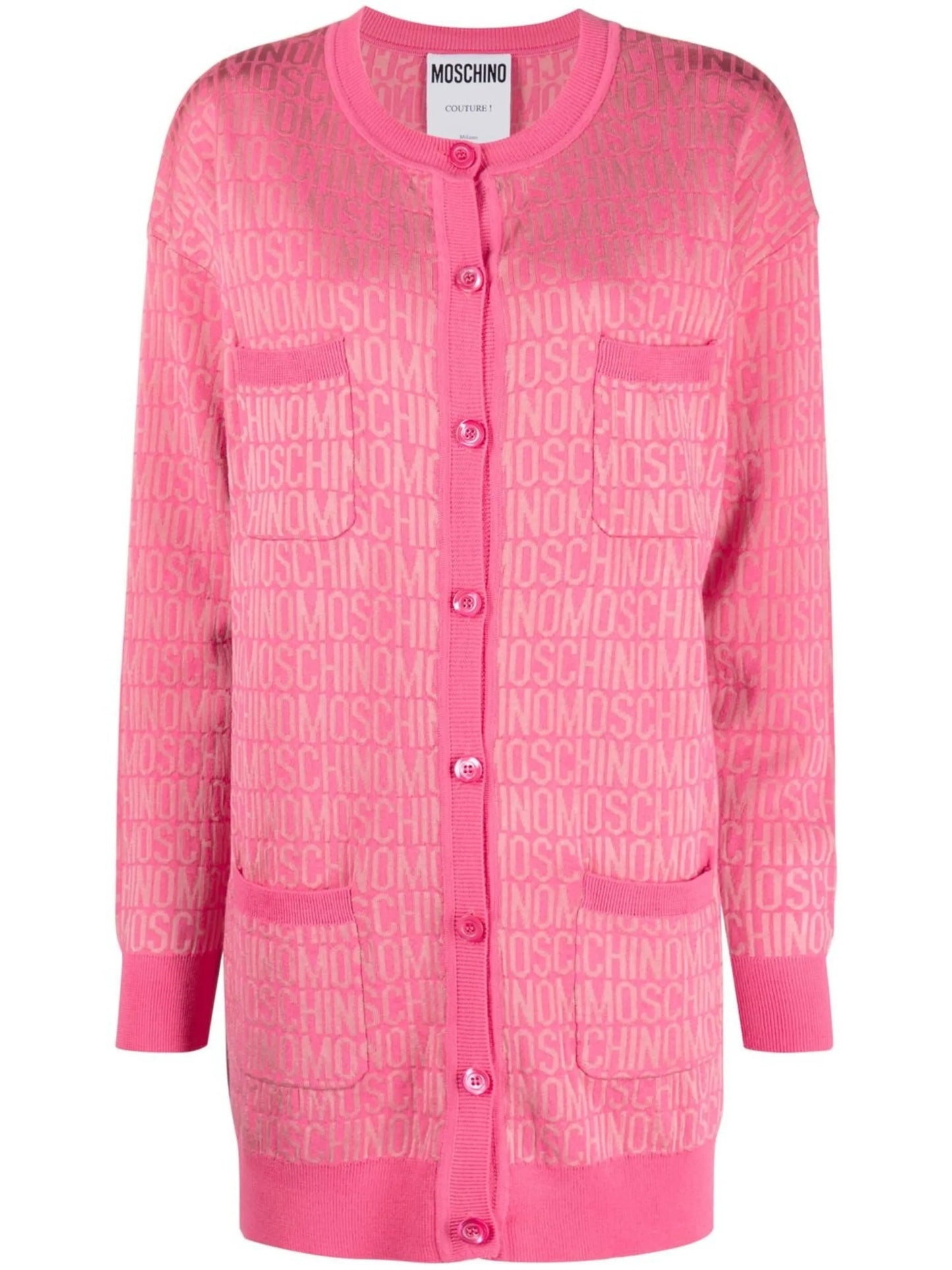 long-sleeve button-fastening cardigan