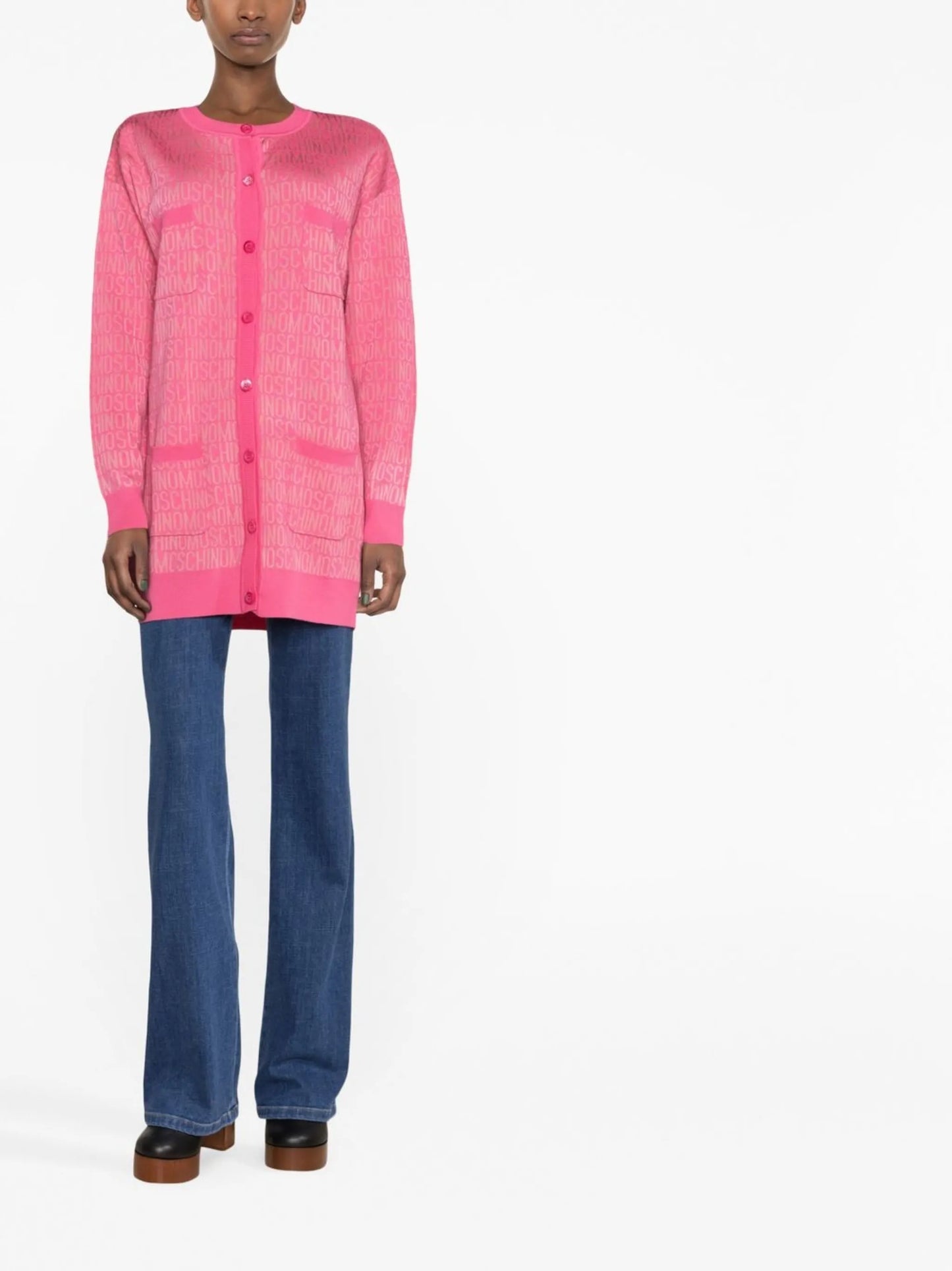 long-sleeve button-fastening cardigan