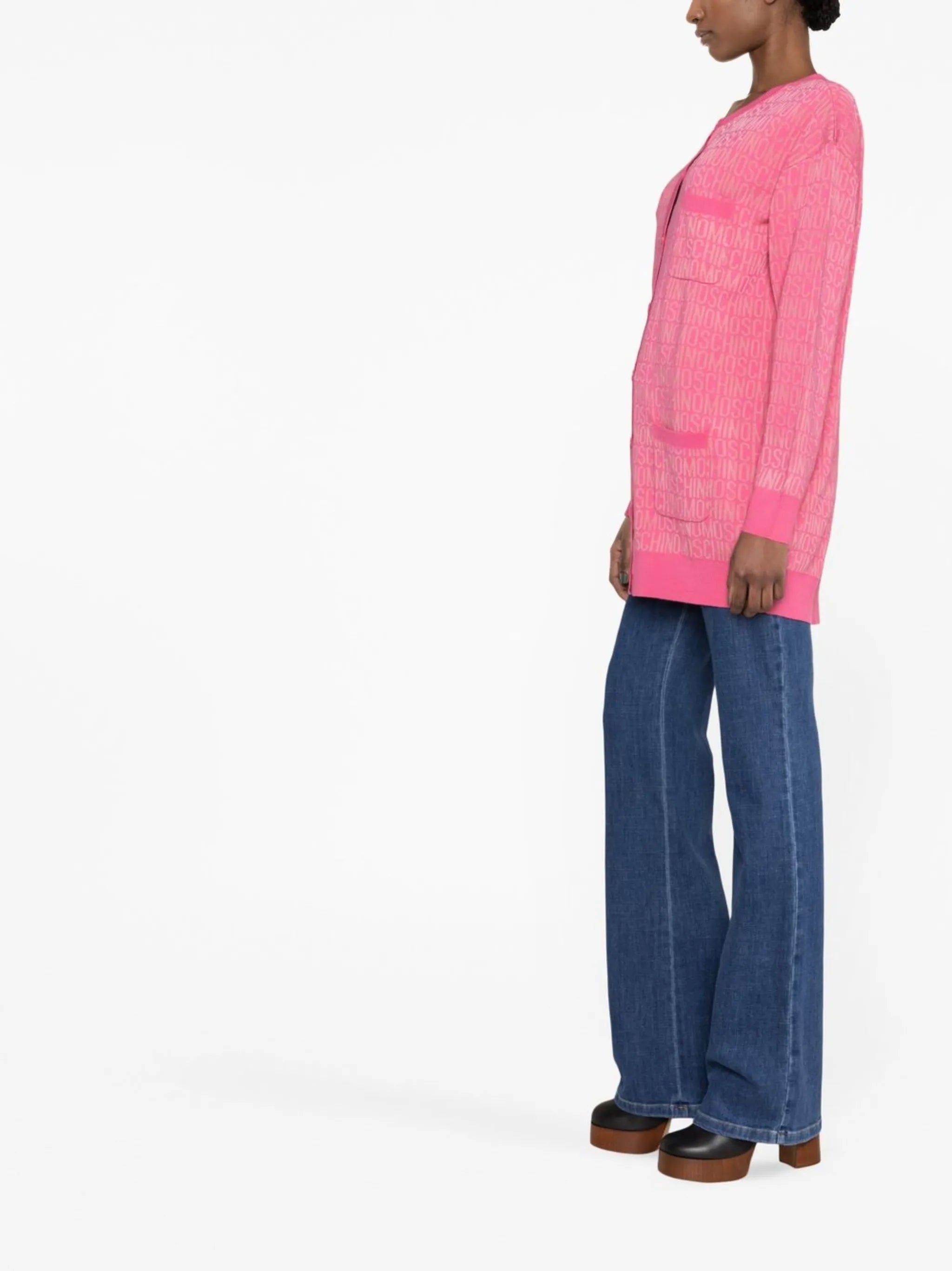 long-sleeve button-fastening cardigan