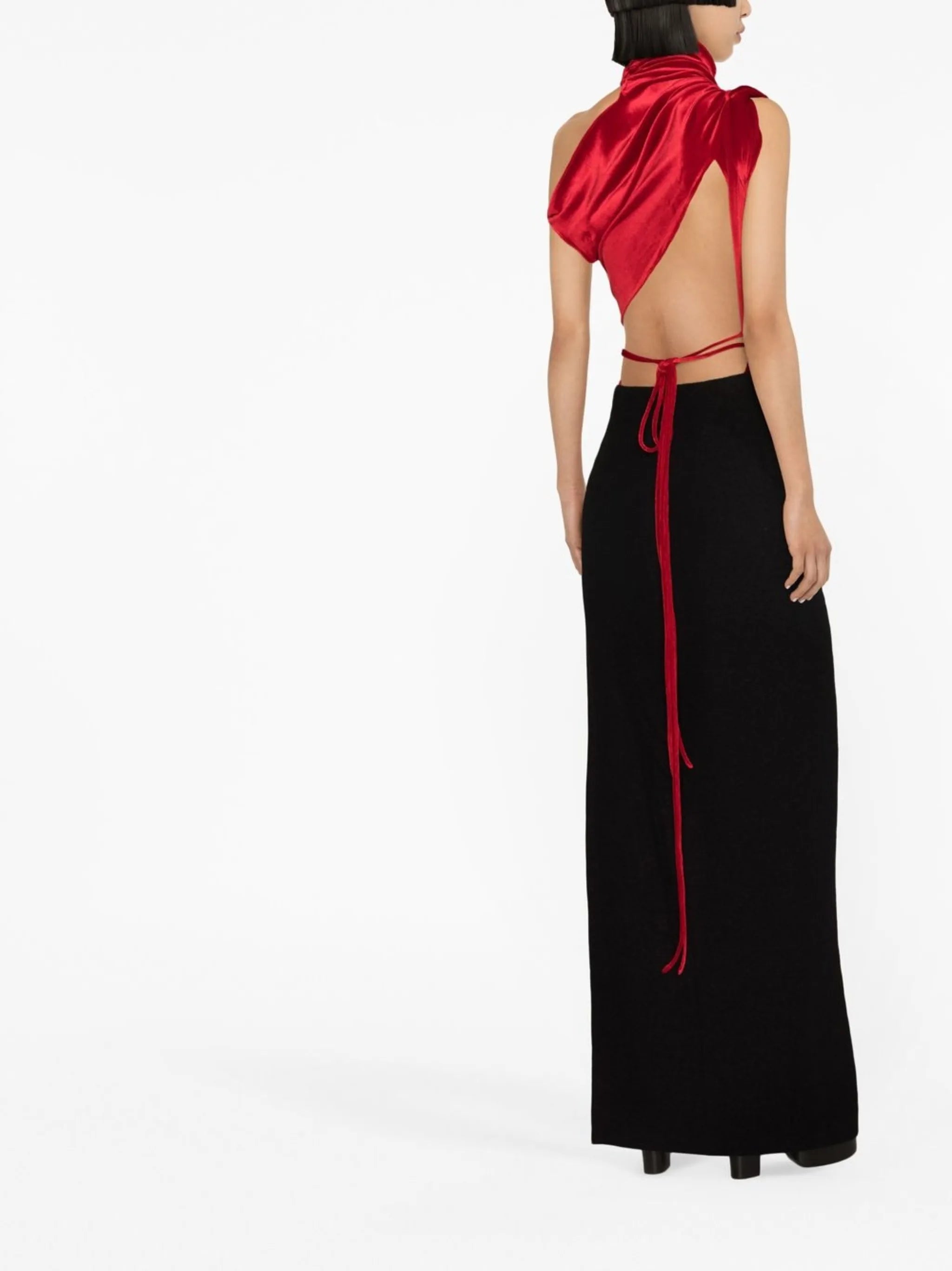 asymmetric-design sleeveless top