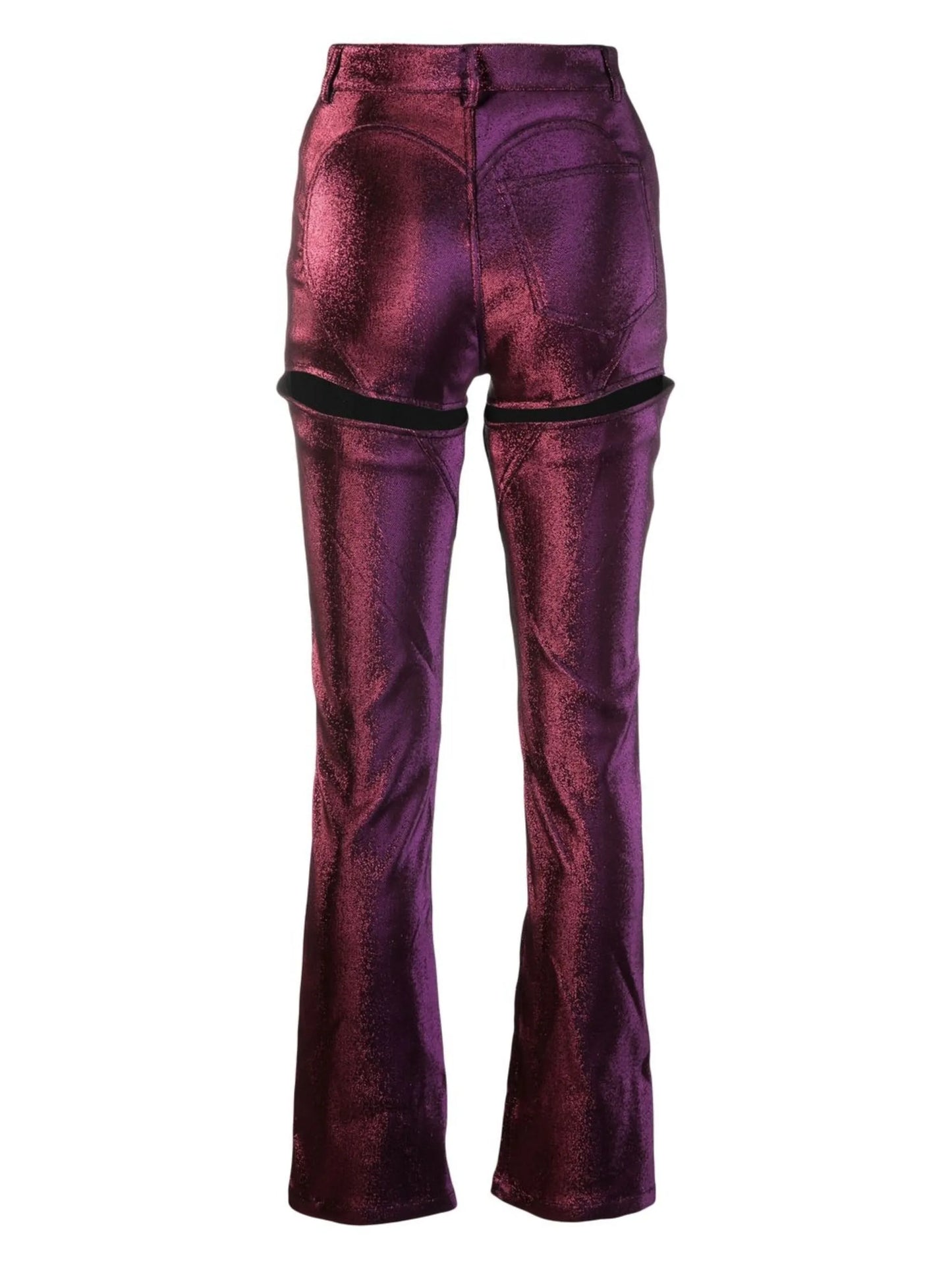 cut-out metallic pants
