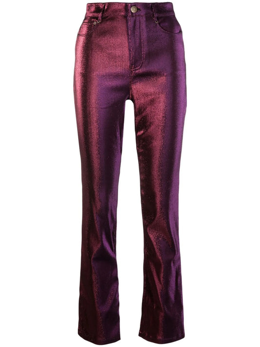 cut-out metallic pants